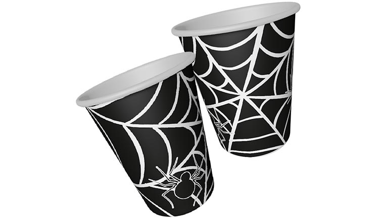 SİYAH  ÖRÜMCEK KARTON BARDAK