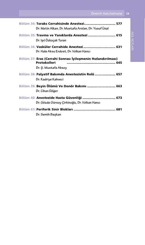 Anesteziyoloji Akıl Notları Güncel 2. Baskı
