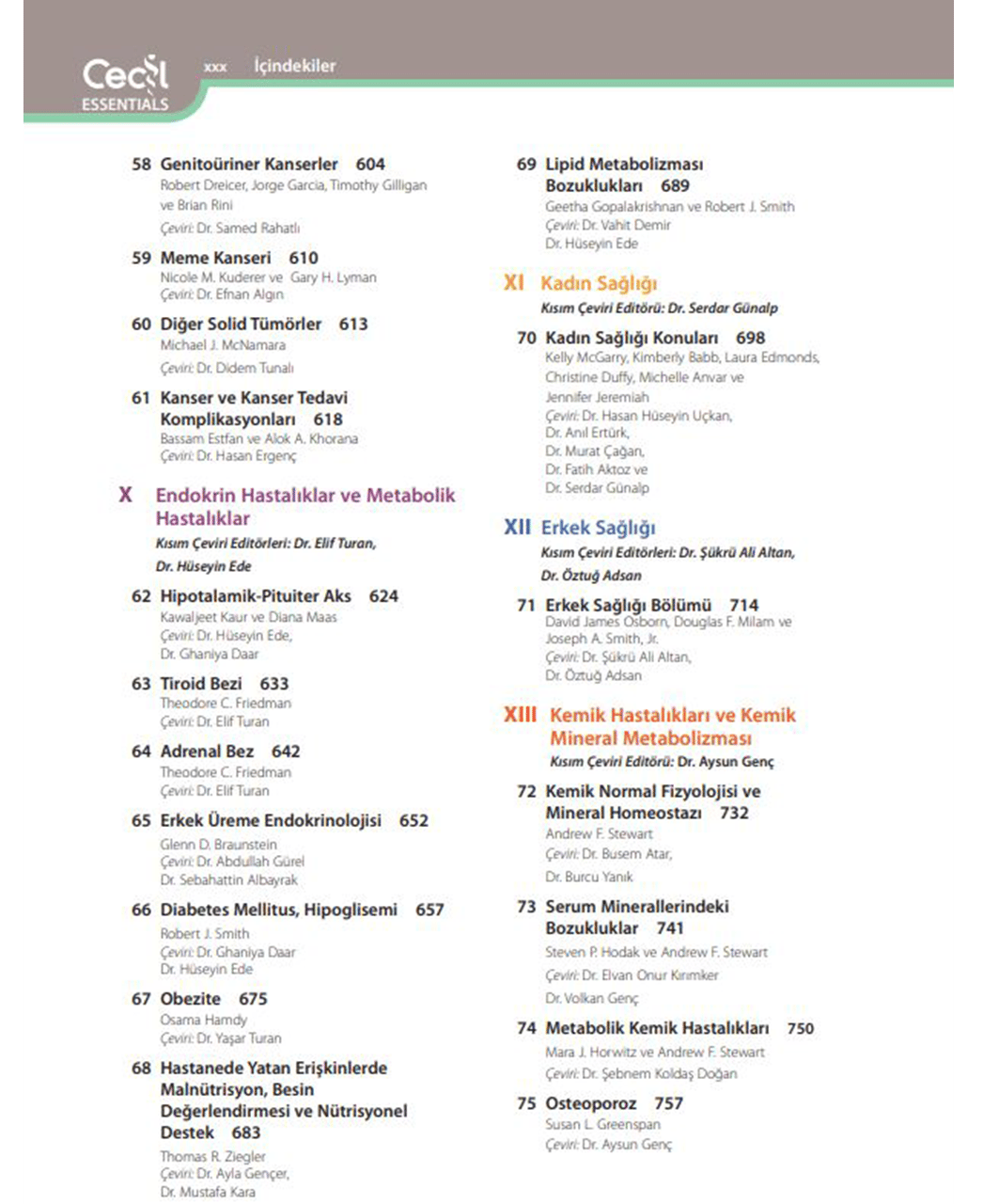 Cecil Essentials of Medicine Türkçe