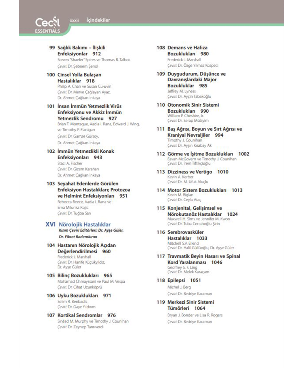 Cecil Essentials of Medicine Türkçe