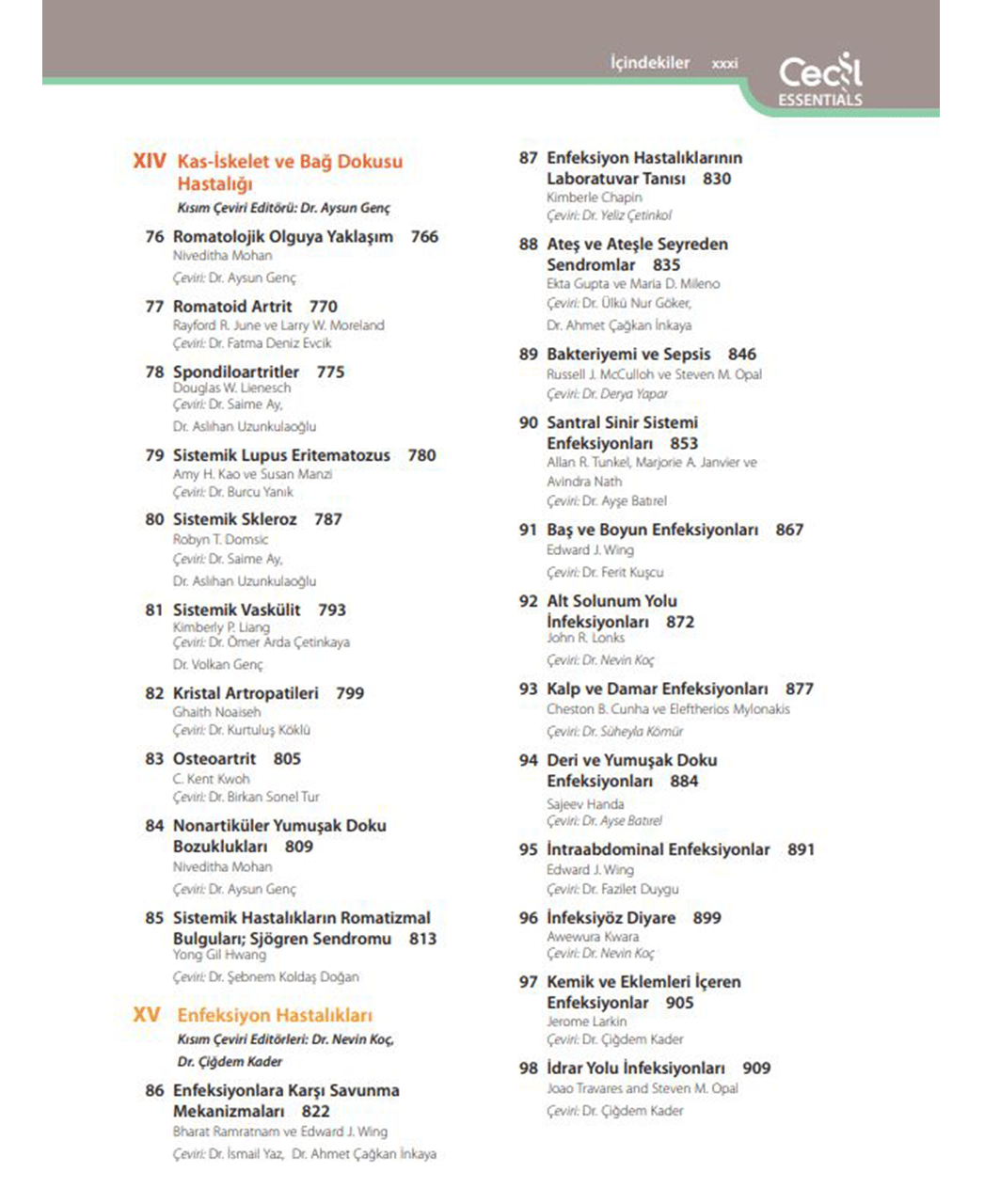 Cecil Essentials of Medicine Türkçe