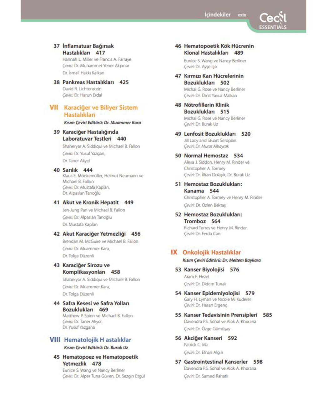 Cecil Essentials of Medicine Türkçe