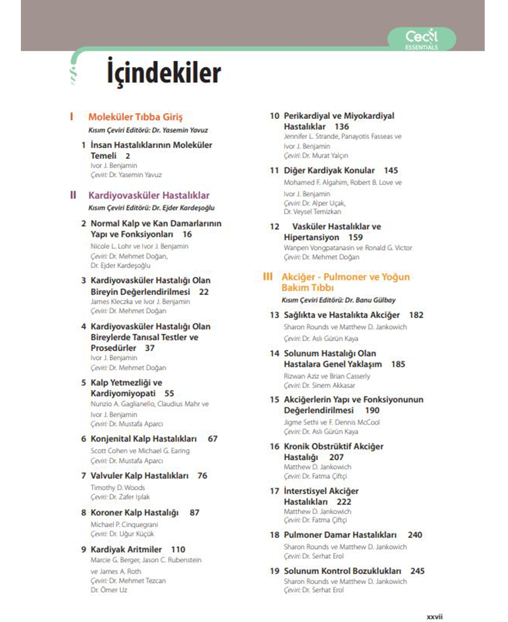 Cecil Essentials of Medicine Türkçe