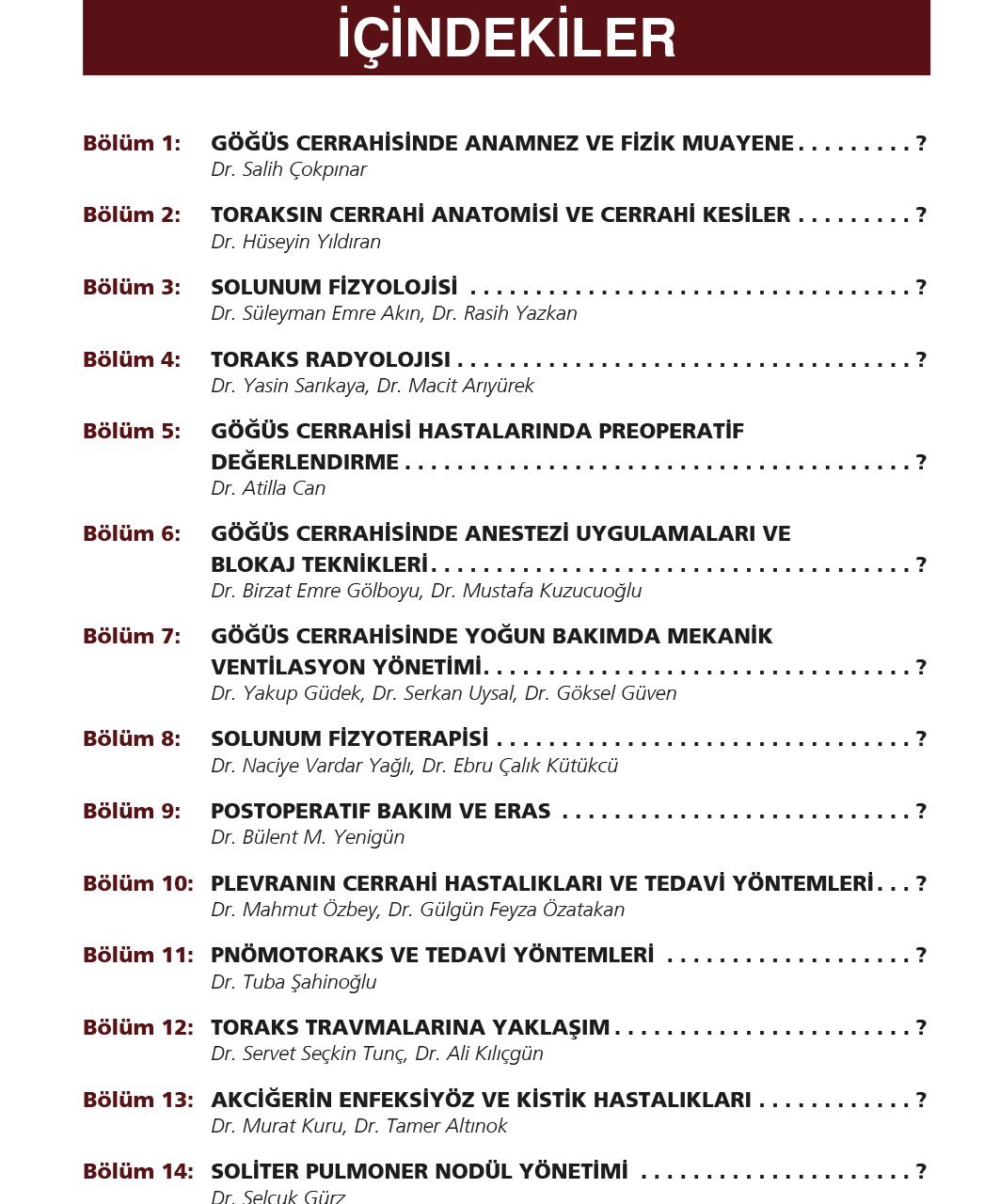 Göğüs Cerrahisi Akıl Notları