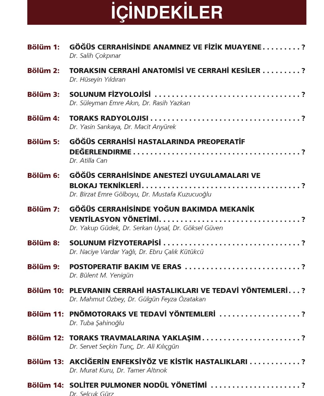 Göğüs Cerrahisi Akıl Notları