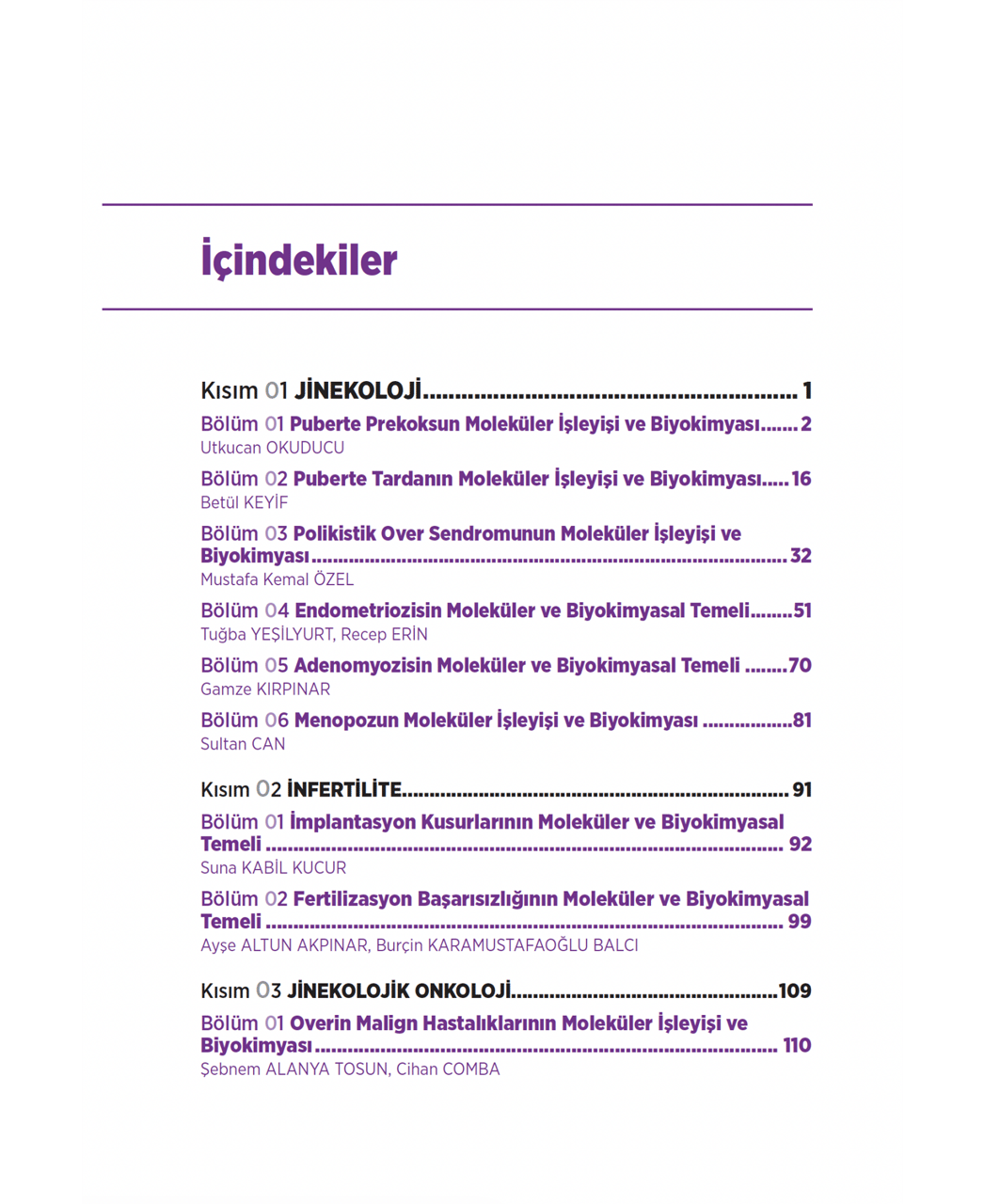 Jinekolojik Hastalıkların Moleküler İşleyişi ve Biyokimyası