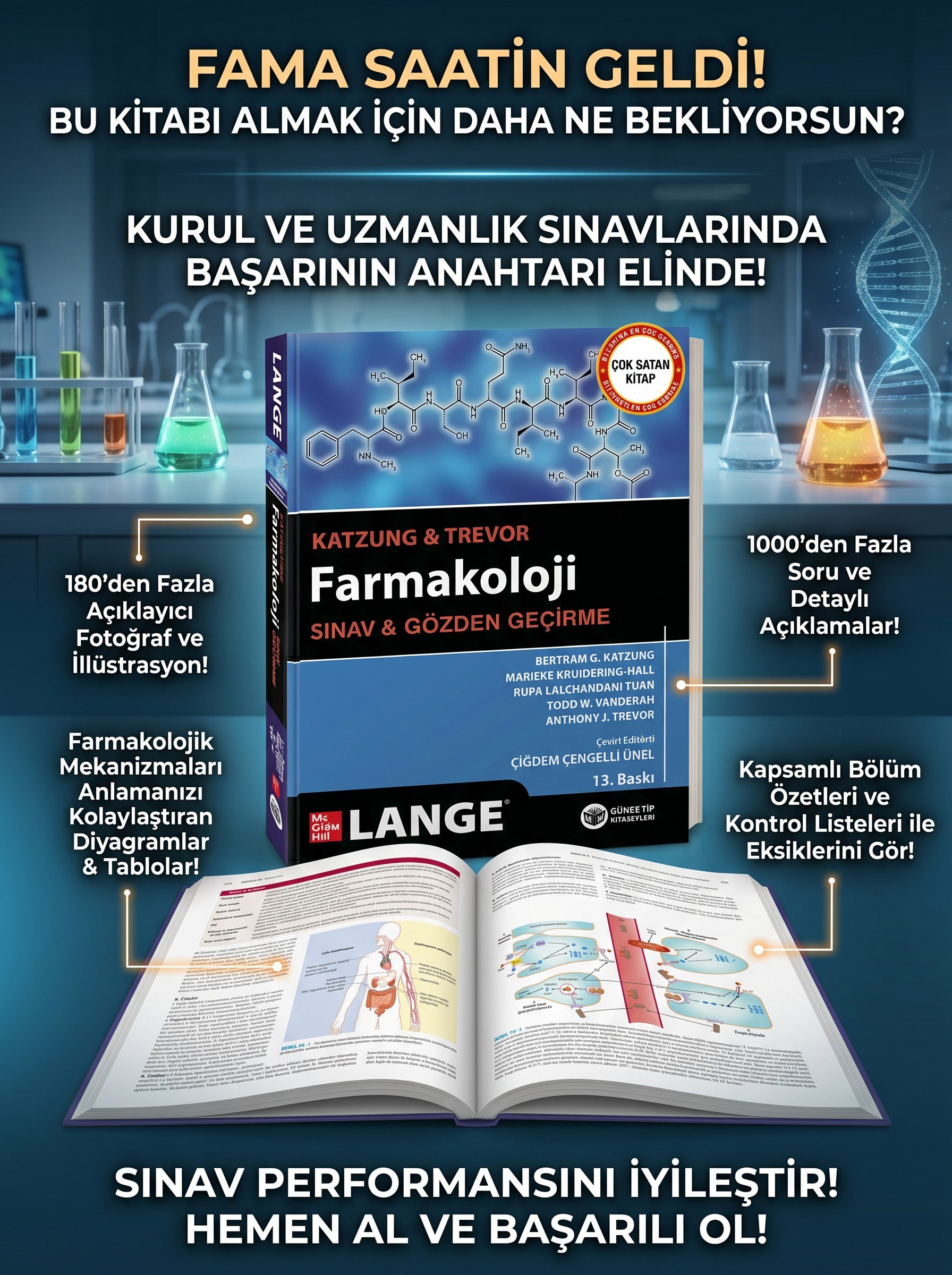 Katzung & Trevor Farmakoloji Sınav ve Gözden Geçirme (13. Baskı)