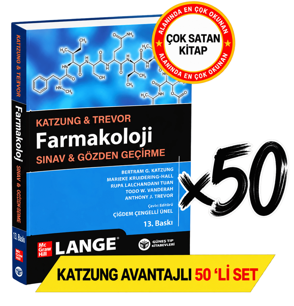 Katzung & Trevor Farmakoloji Sınav ve Gözden Geçirme (13. Baskı) Avantajlı 50'li SET