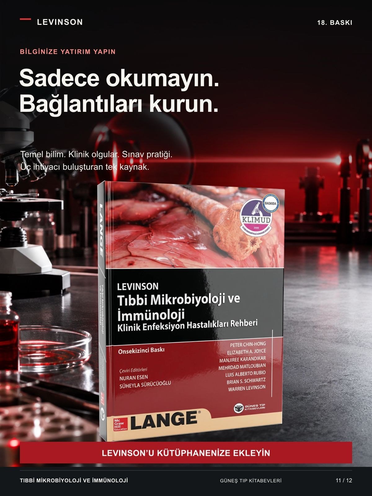 Levinson - Tıbbi Mikrobiyoloji ve İmmünoloji Klinik Enfeksiyon Hastalıkları Rehberi (KLİMUD yayınıdır. Klinik Mikrobiyoloji Uzmanlık Derneği)