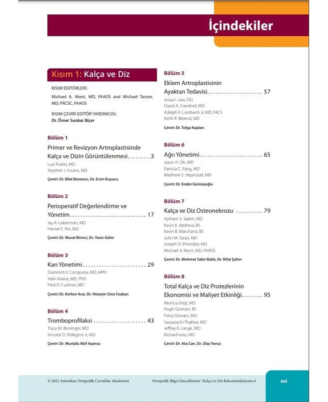 OKU 6 - Kalça ve Diz Rekonstrüksiyonu TOTBİD YAYINI