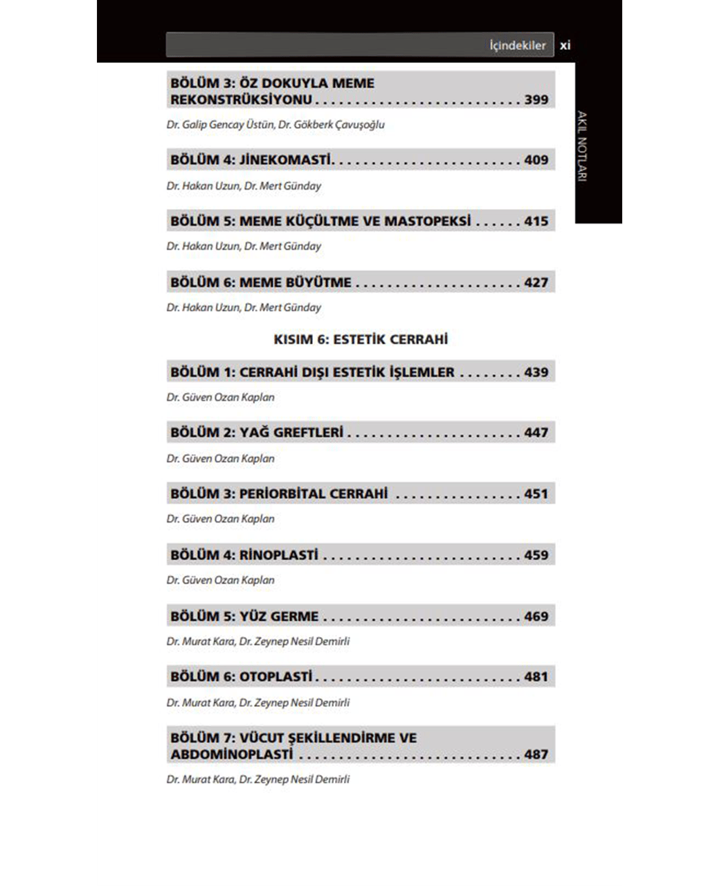 Plastik Cerrahi Akıl Notları