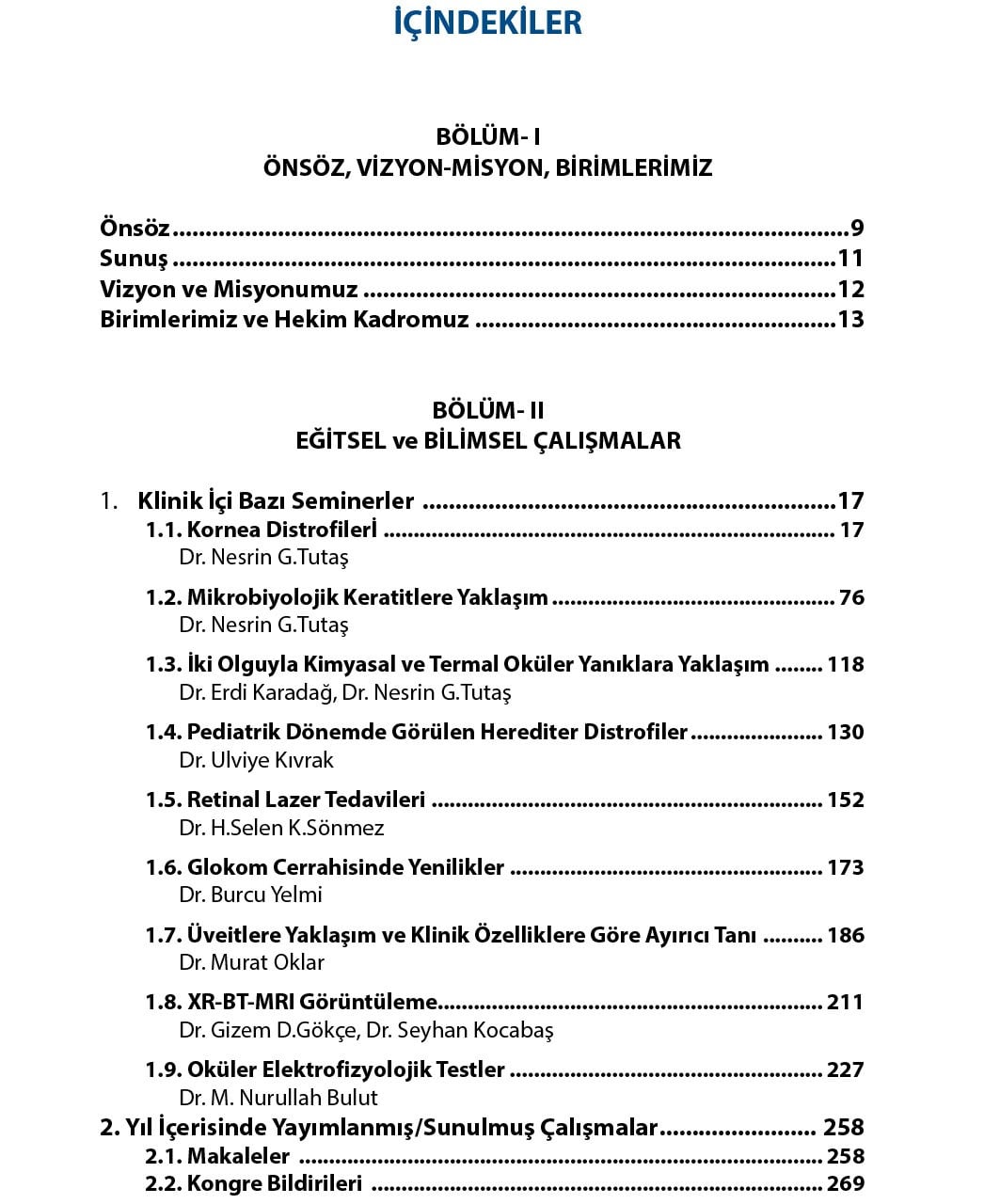 S.b.ü. Dr. Lütfi Kırdar Şehir Hastanesi Kartalgöz Kliniği Bülteni (2019 - 2020)