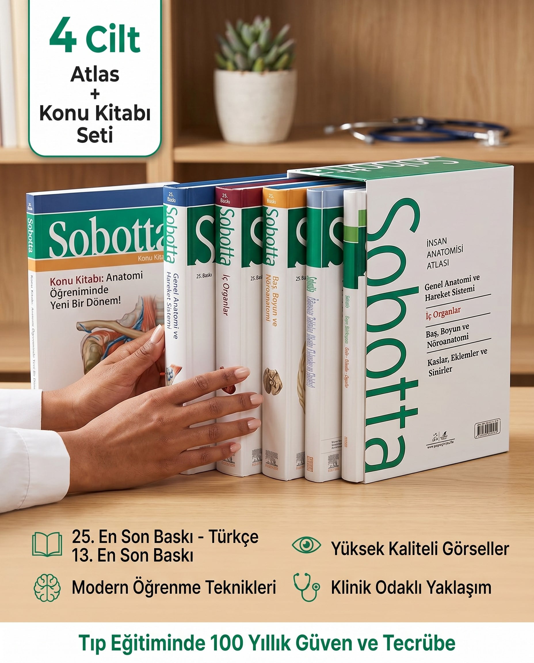 Sobotta İnsan Anatomisi Atlası Seti 4 Cilt ( 25. En Son Baskı - Türkçe 13. En Son Baskı)