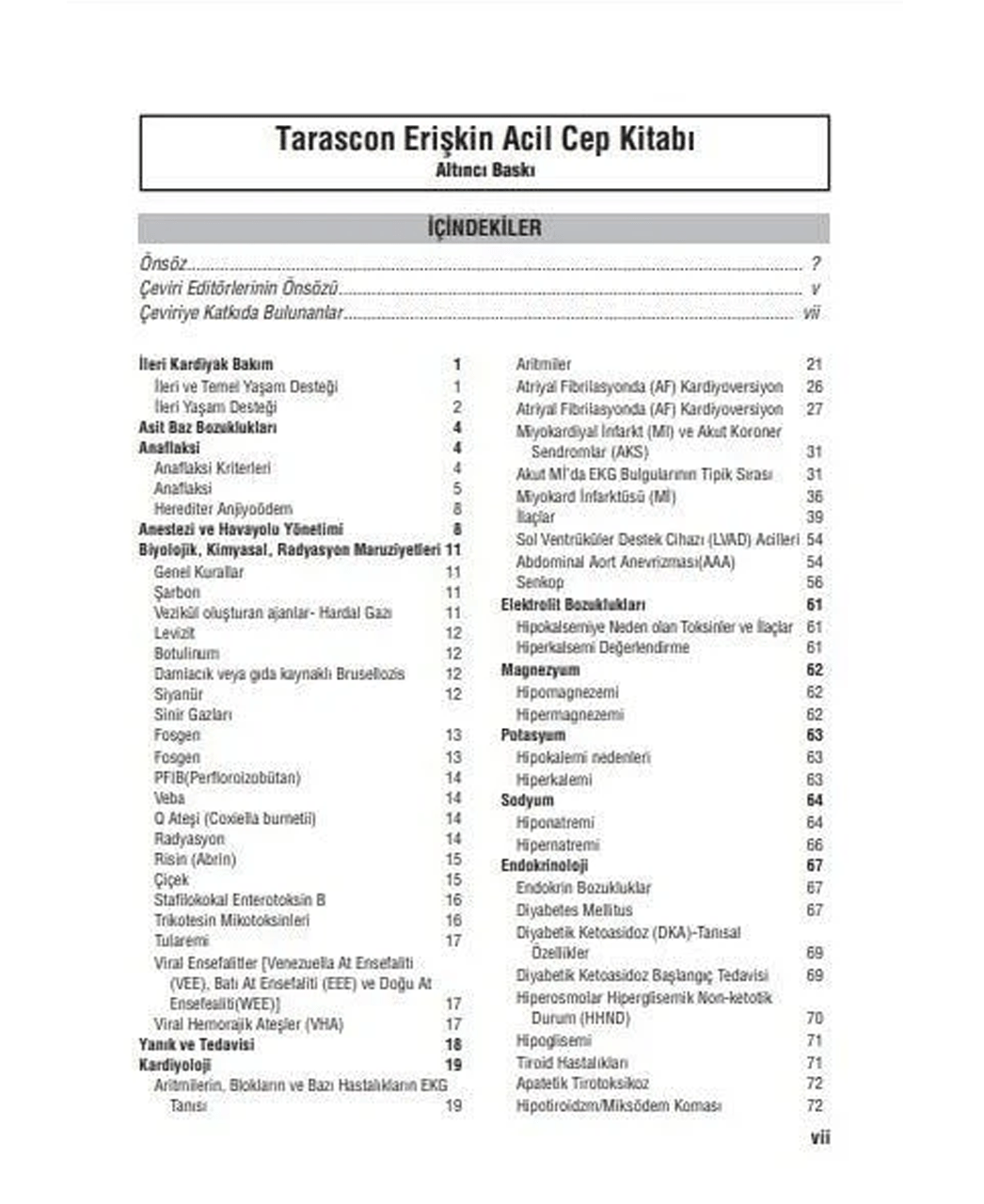 Tarascon Erişkin Acil Cep Kitabı