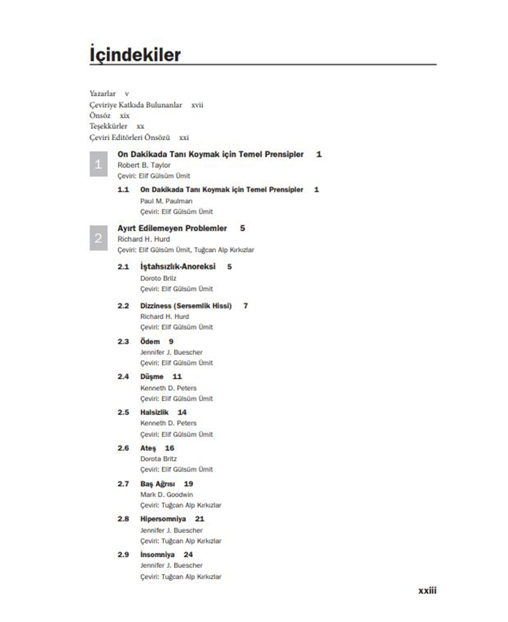 Taylor Ayırıcı Tanı El Kitabı