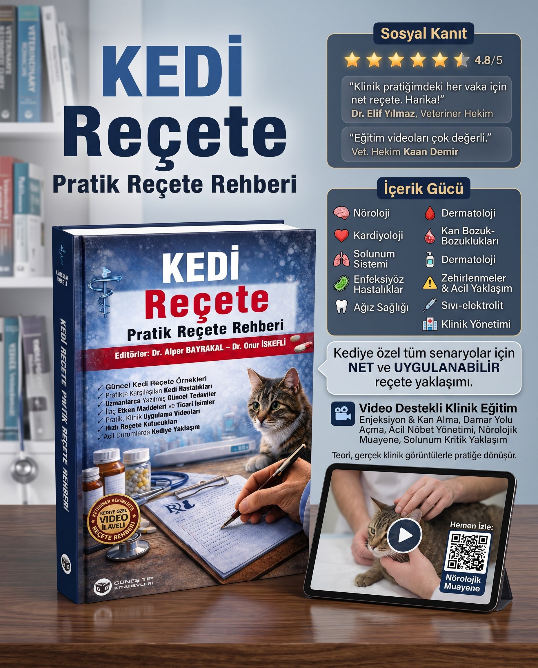 Veteriner Reçete Rehberi - Kedi (QR Kodlu Videolar)