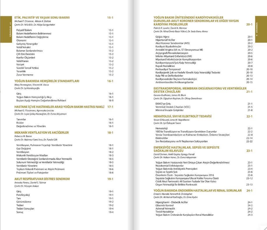 Yoğun Bakım Özet Bilgiler ve Güncel Notlar