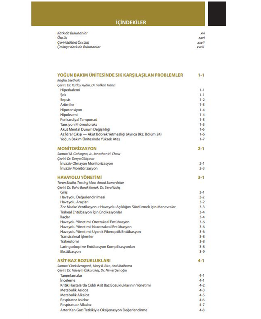 Yoğun Bakım Özet Bilgiler ve Güncel Notlar