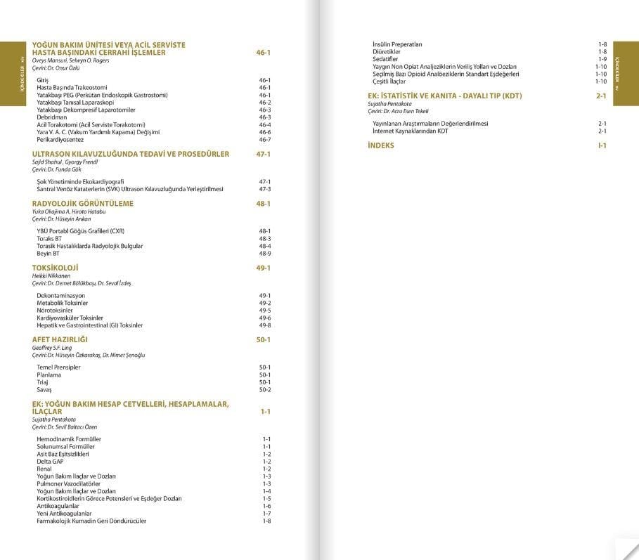 Yoğun Bakım Özet Bilgiler ve Güncel Notlar