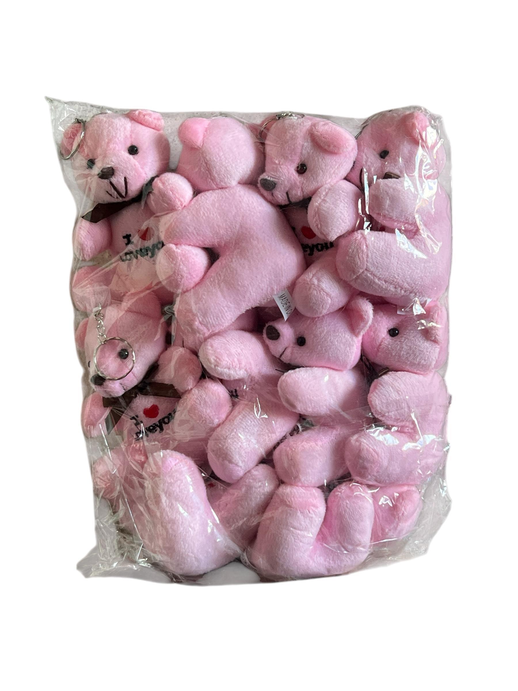 Renkli Mini Peluş Ayıcık Anahtarlık 12'li Paket