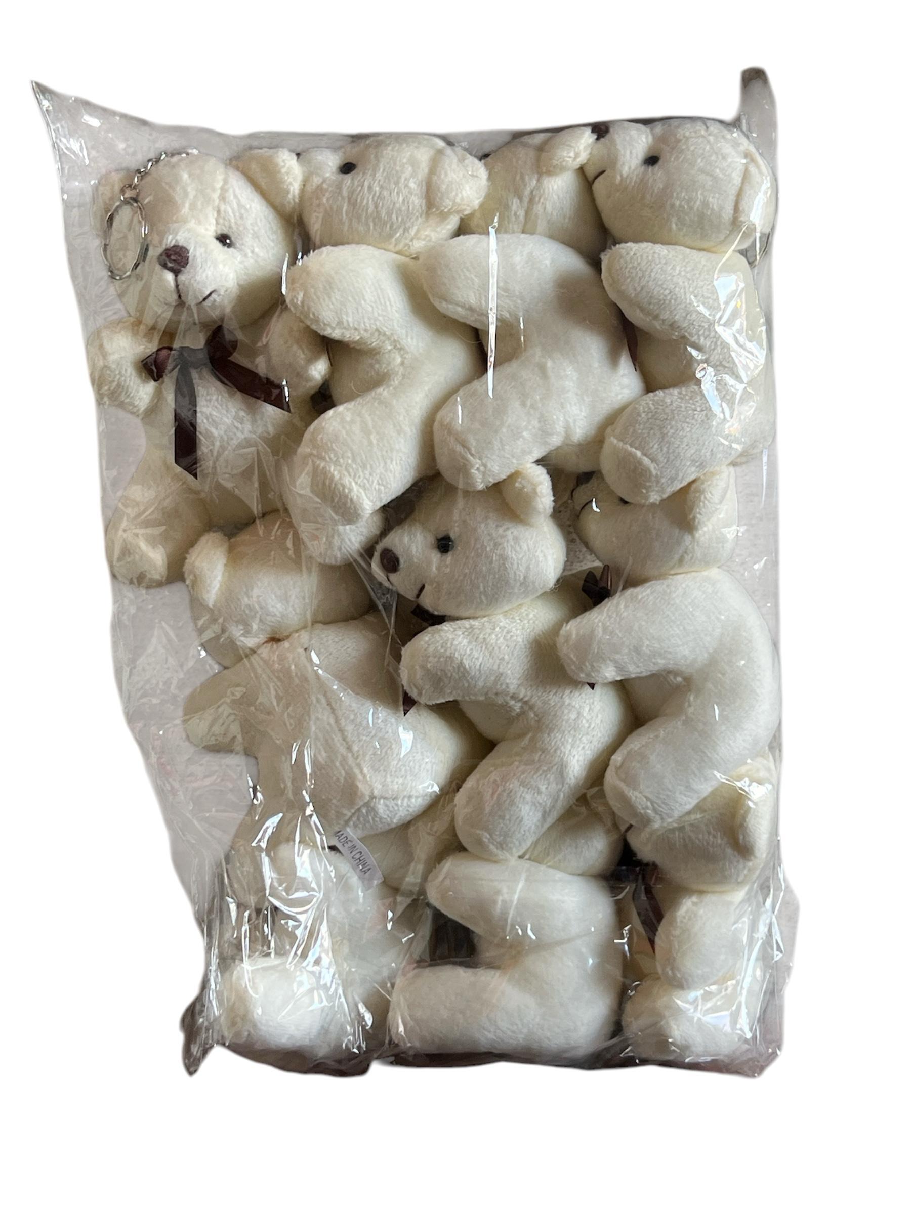 Renkli Mini Peluş Ayıcık Anahtarlık 12'li Paket