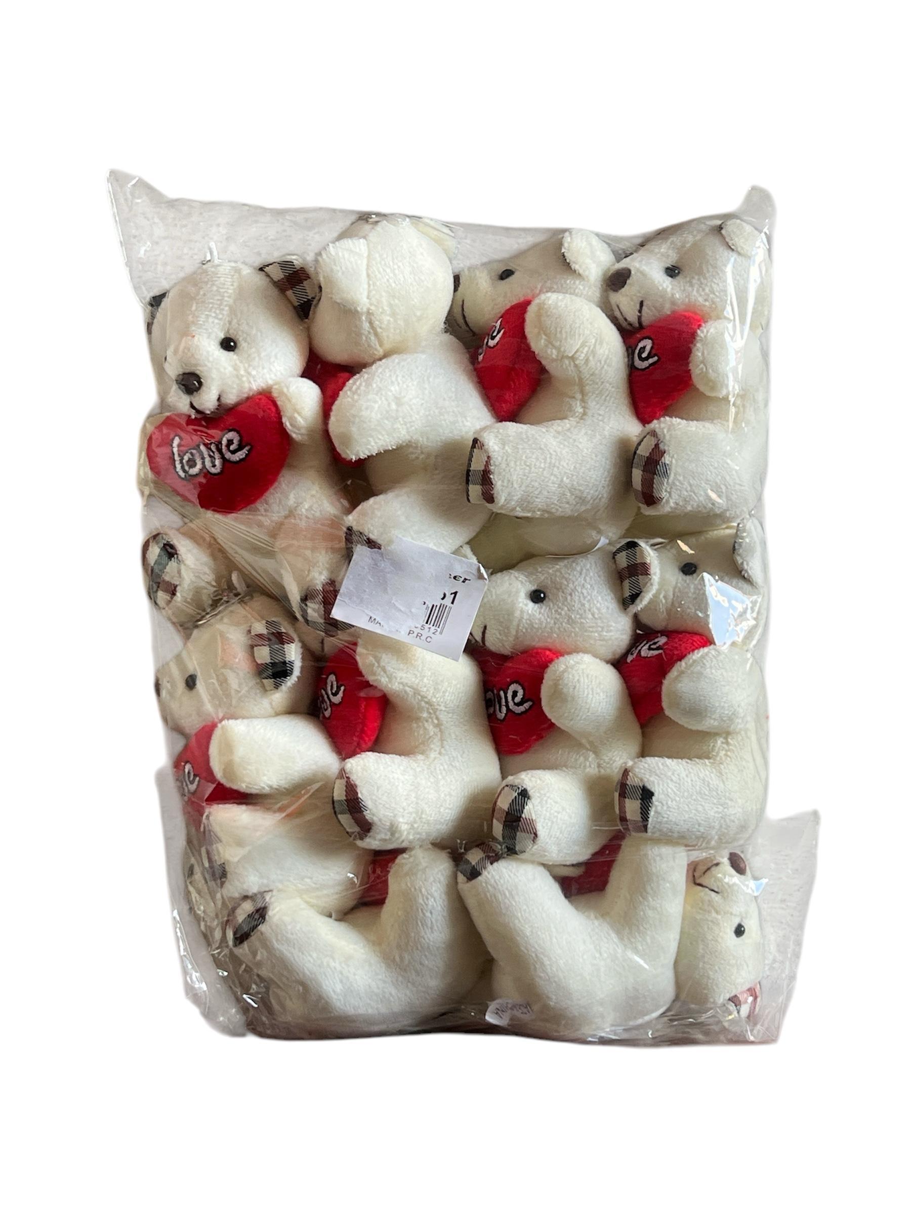 Renkli Mini Peluş Ayıcık Anahtarlık 12'li Paket