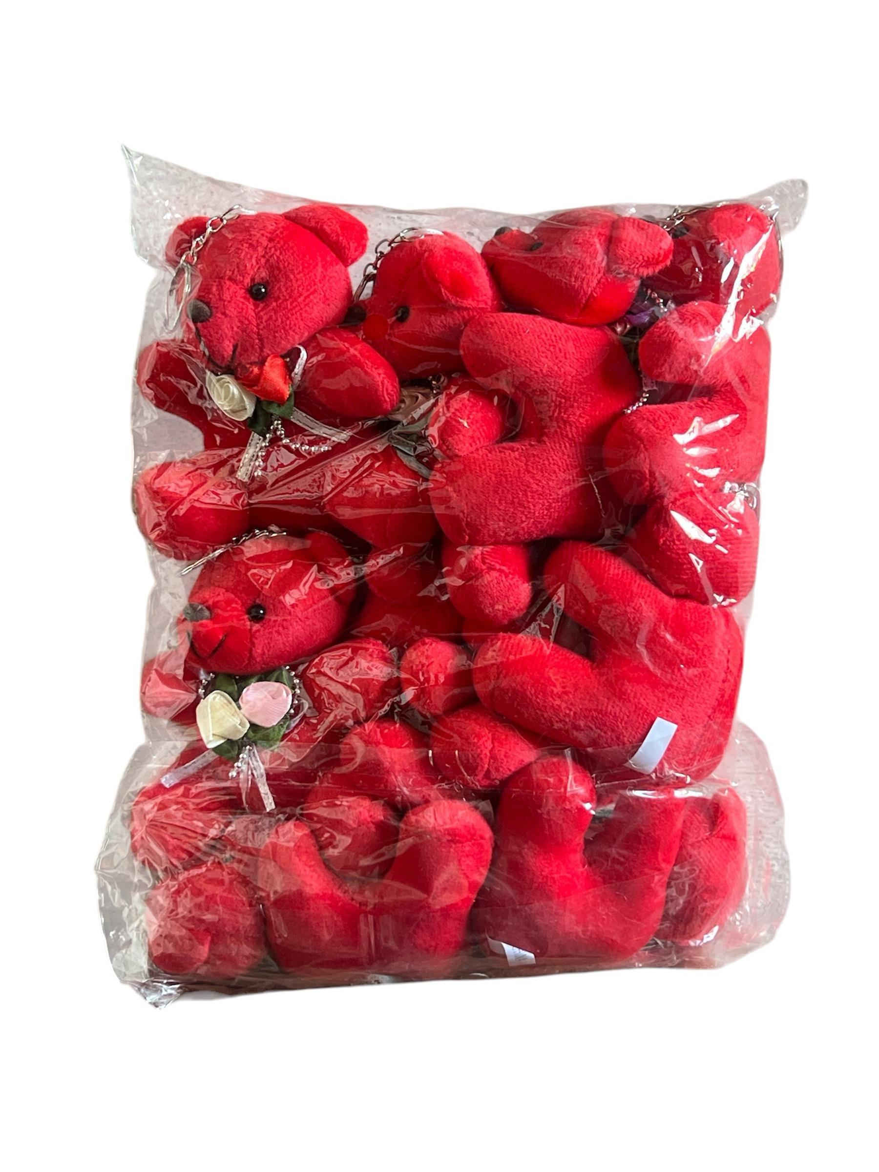 Renkli Mini Peluş Ayıcık Anahtarlık 12'li Paket