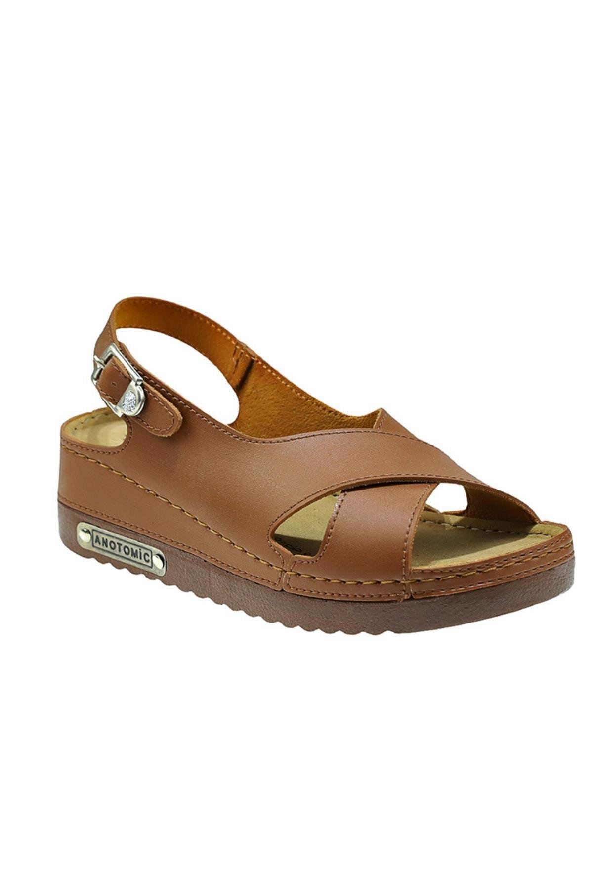 Utari Kadın Ortopedik Şık Konfor Modeli Anatomik Taban Topuklu Günlük Outdoor Sandalet