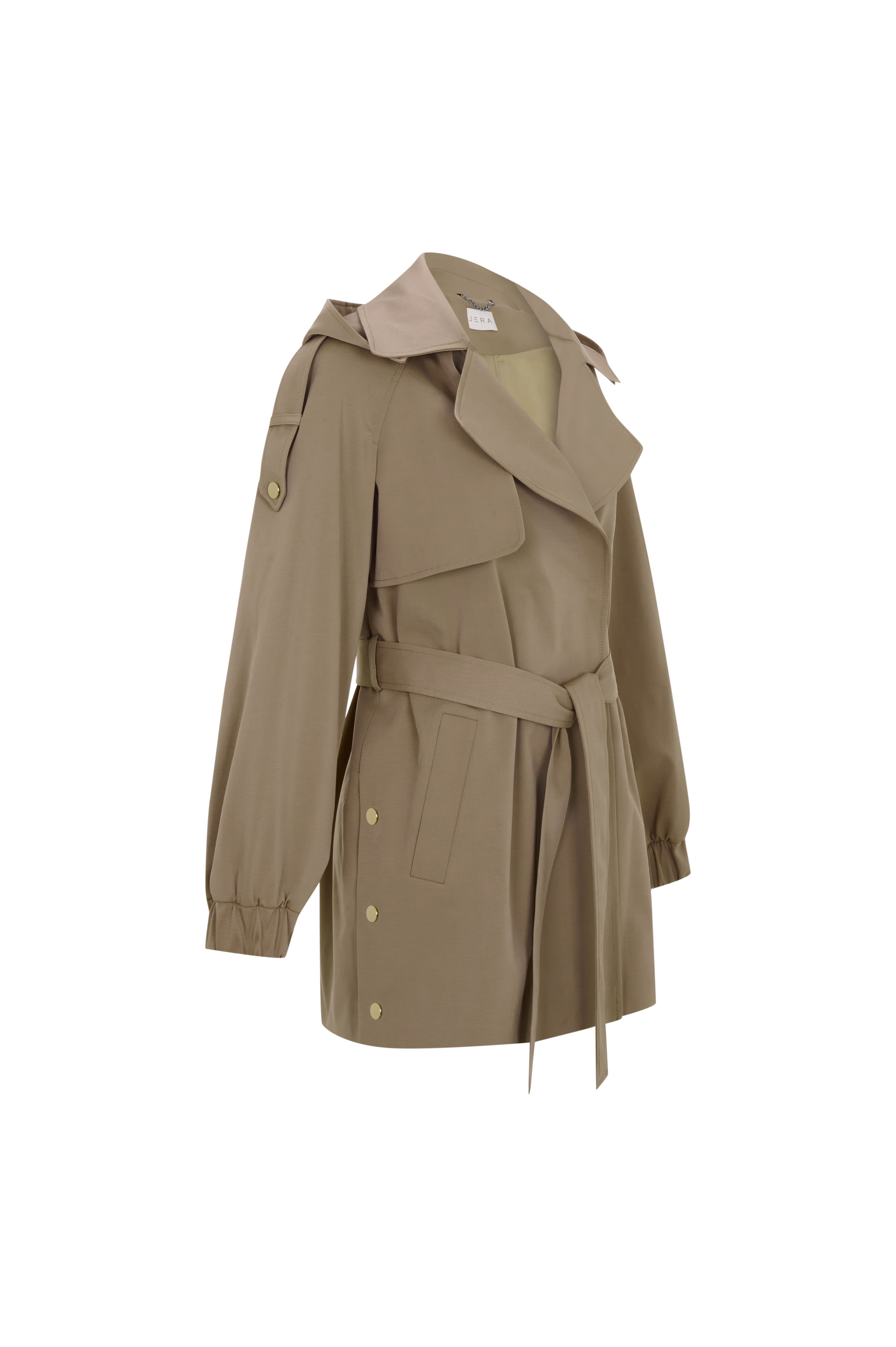 BISCUIT TRENCH COAT - SHORT