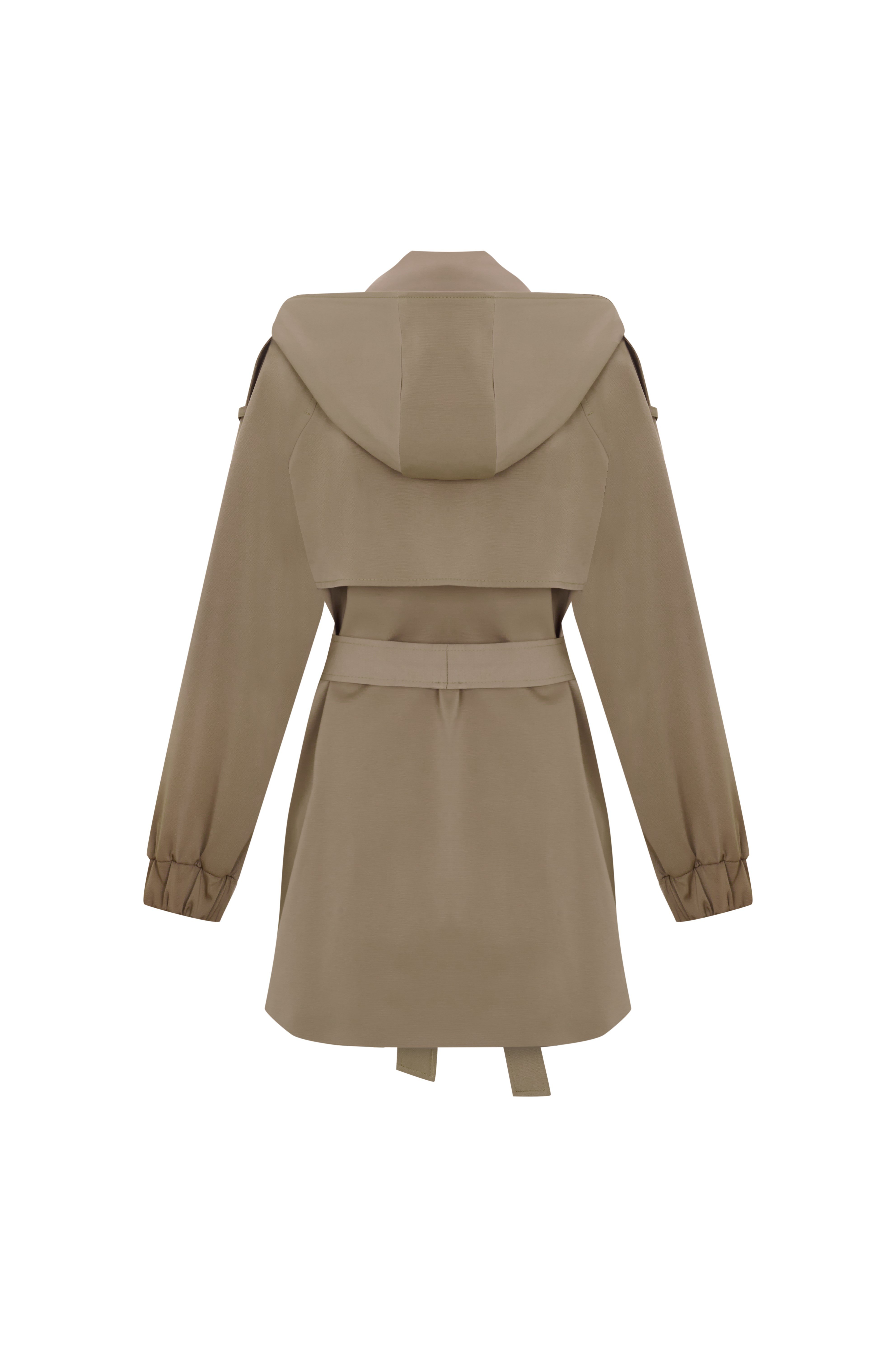 BISCUIT TRENCH COAT - SHORT