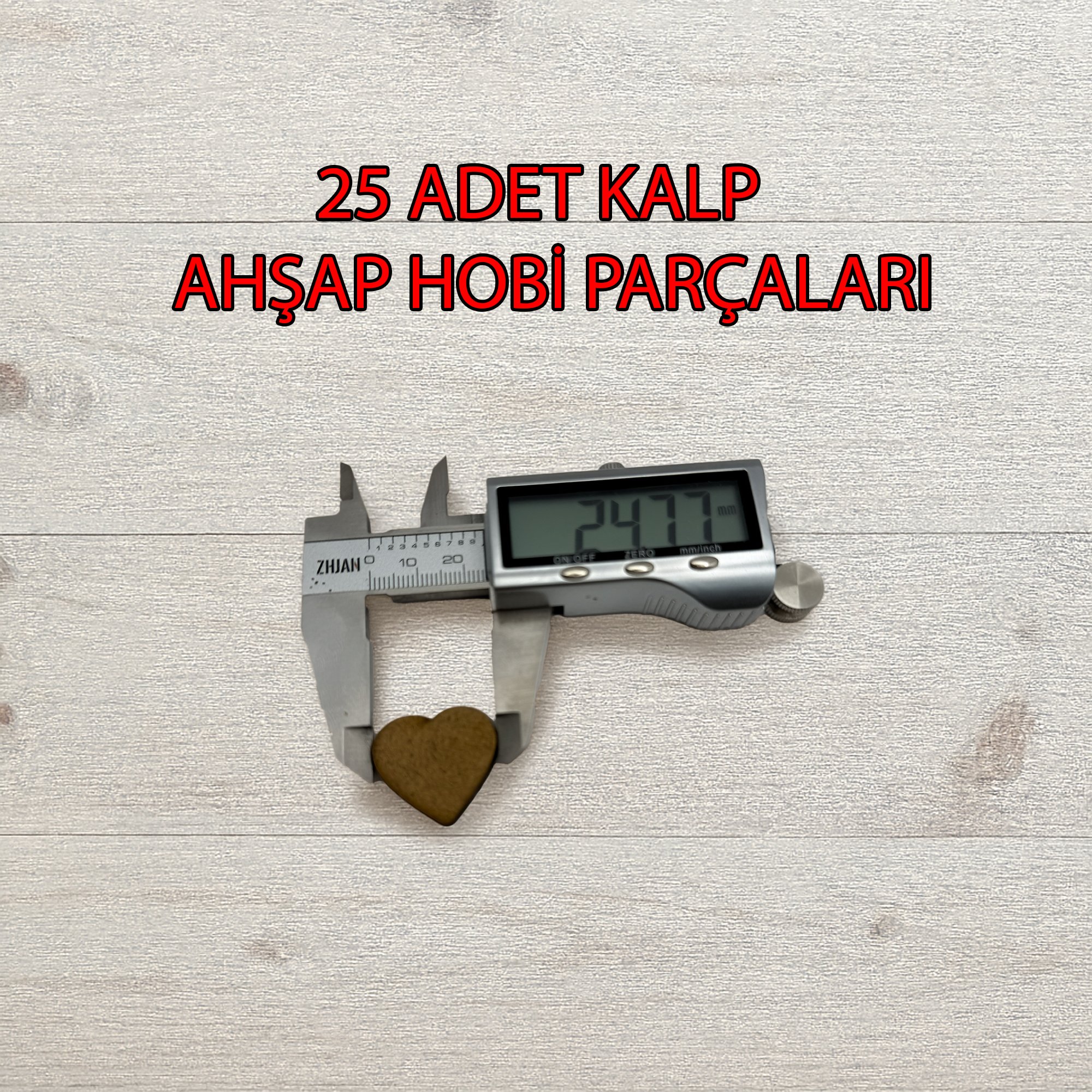 25 Adet Kalp Şeklinde Ahşap Hobi Parçaları – MDF Kaliteli Doğal Kesim – 25x23mm | 4mm Kalınlık