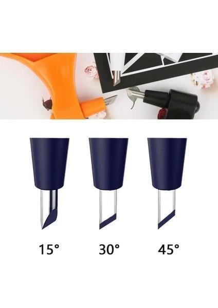 3 Başlıklı Dönmeli Hassas El Kesici Kalem – 15° 30° 45° Açılı Craft Cutter | 3D El Sanatları ve Vinil Kesim Aracı
