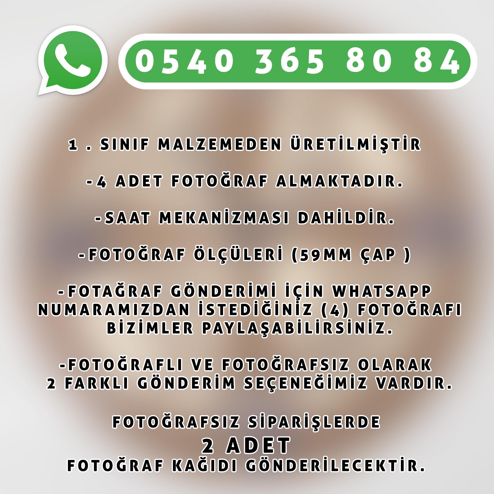 4 Fotoğraflı Özel Tasarım Ahşap Duvar Saati | Kişiye Özel Hediye