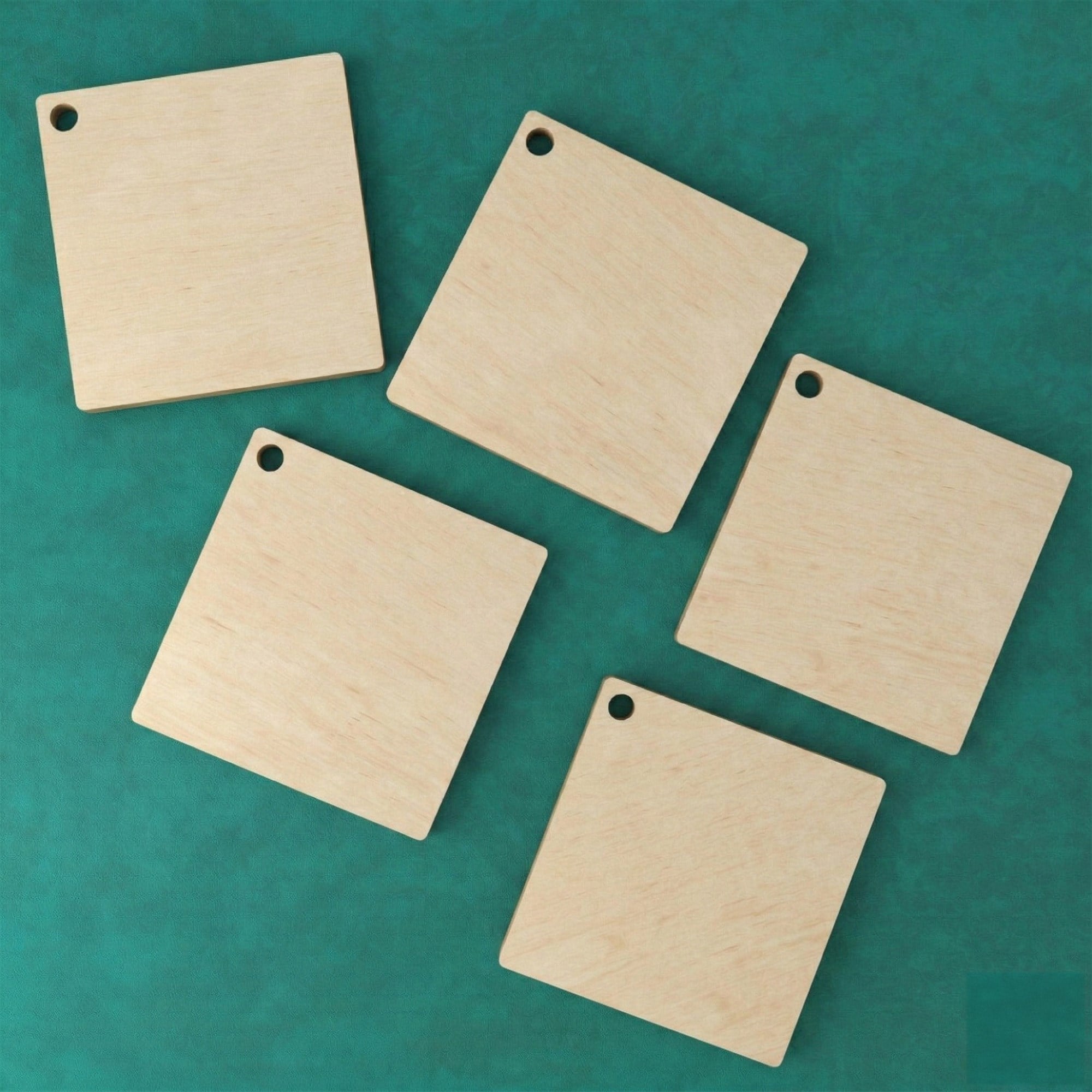 4 mm MDF Kare Sublimasyon Anahtarlık Plakası 4.5x4.5 cm – 50 Adet Ham MDF Blank Keychain