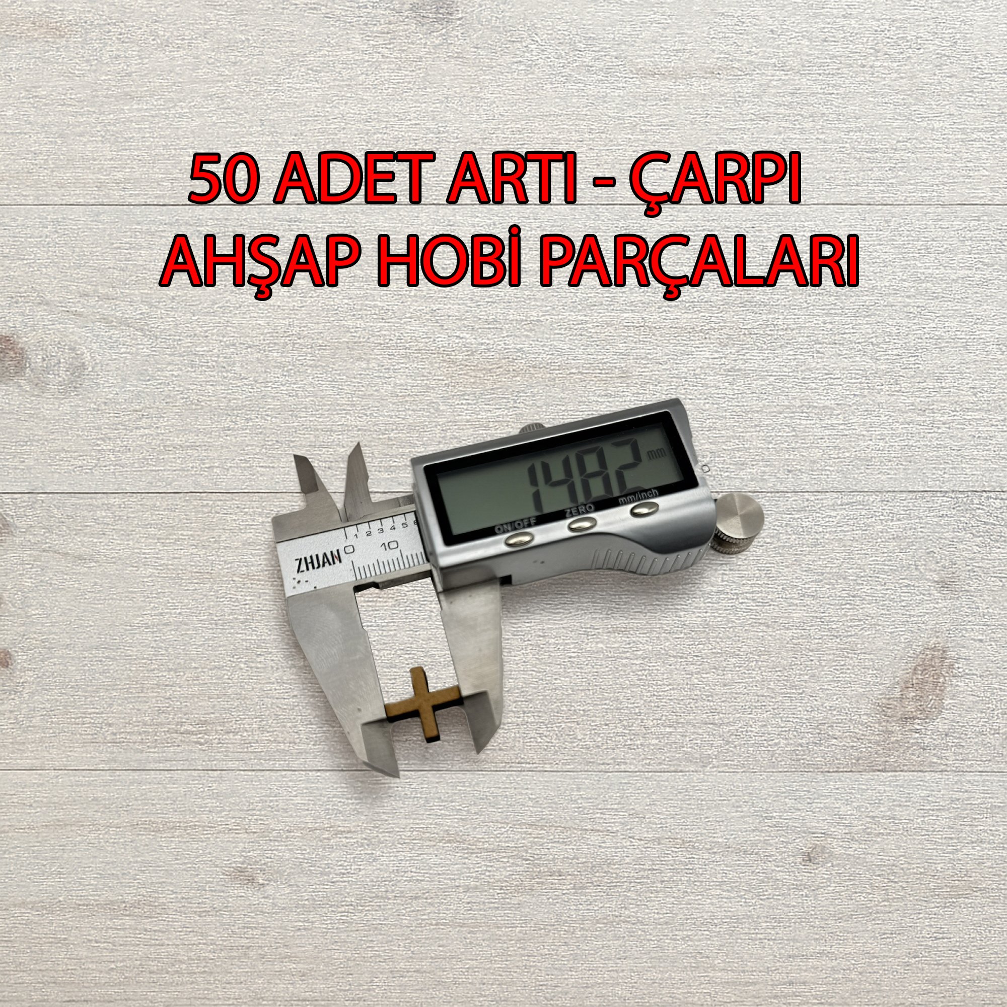 50 Adet Ahşap Artı ve Çarpı Parçaları | Hobi, Maket ve Tasarım Projeleri İçin