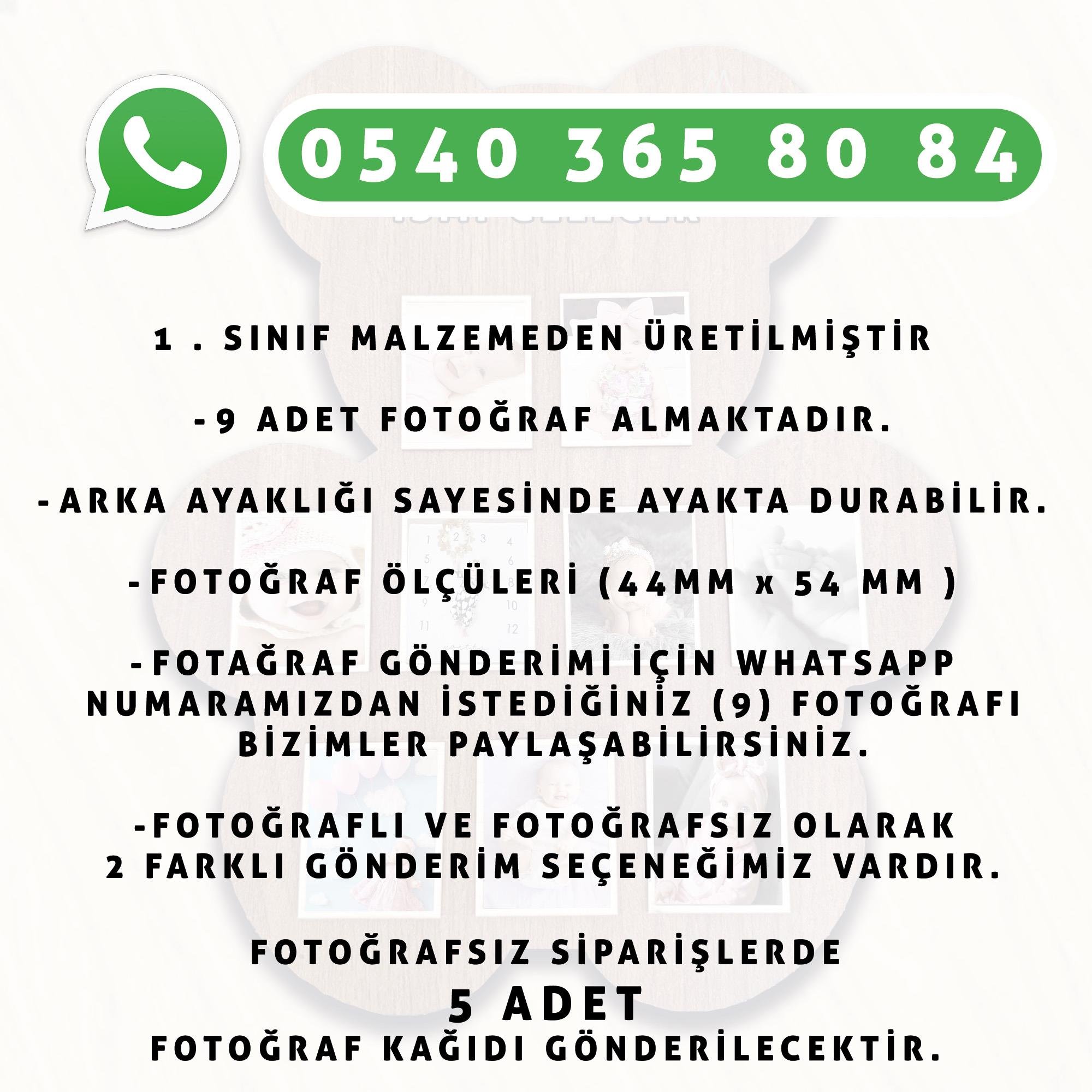 Ayı Teddy Çocuk ve Bebekler İçin Ayaklı Fotoğraf Çerçevesi - 9 Fotoğraflı 