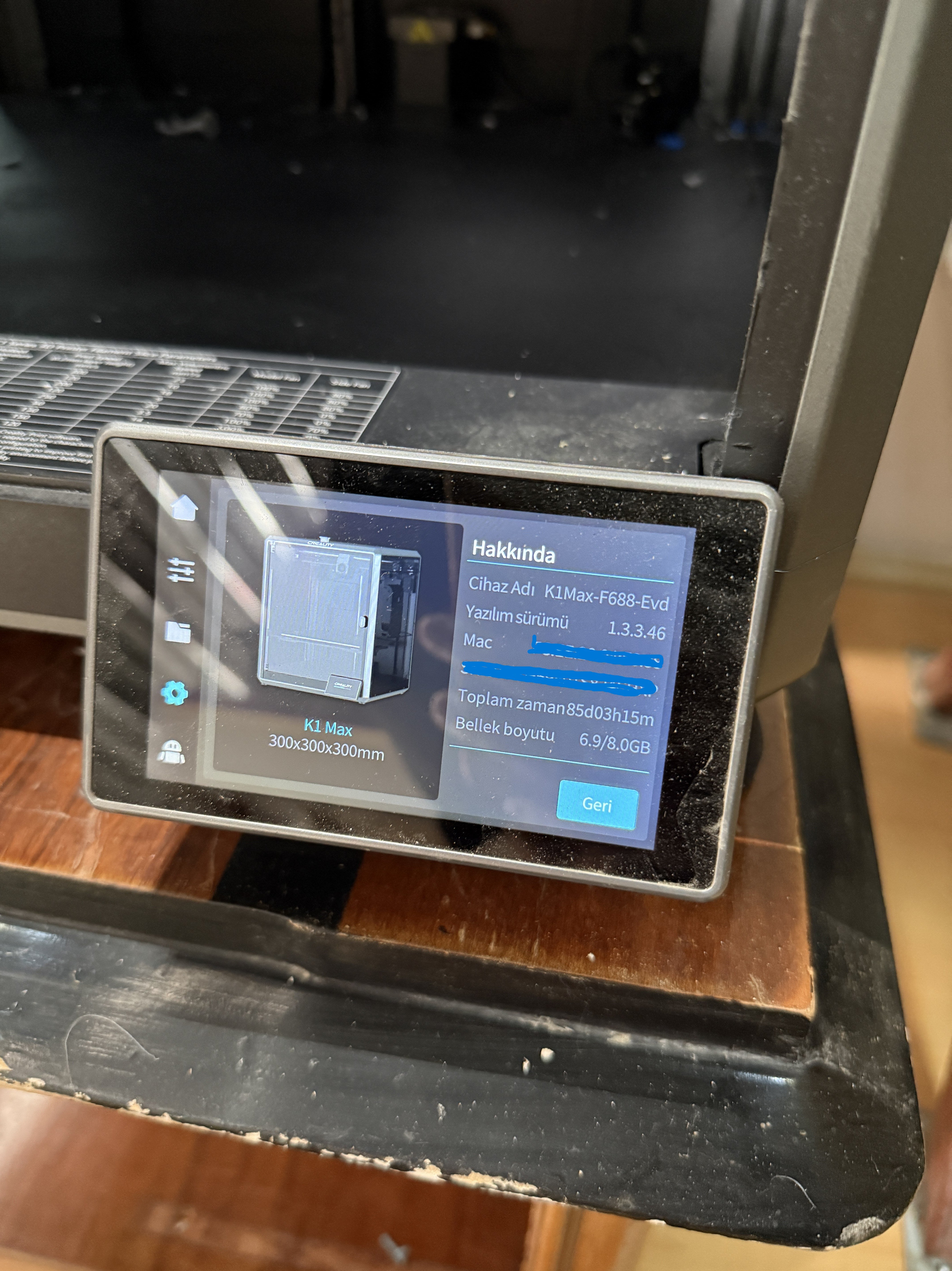Creality K1 Max QS Yeni Nesil 3D Yazıcı 2. El ( B Kondisyon ) 