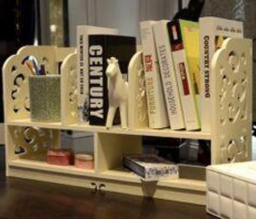 Desenli Masaüstü Kitaplık – Çok Bölmeli Dekoratif Raf