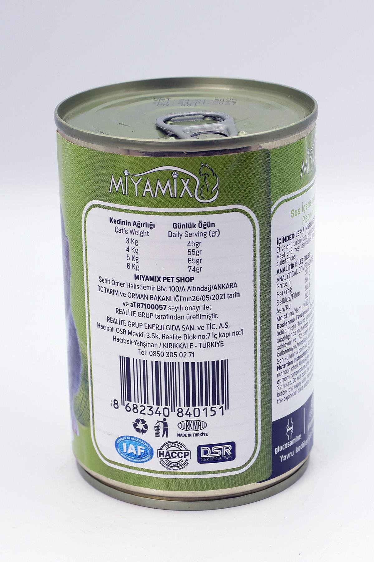 Miyamix Kuzu Etli Yavru Kedi Yaş Mama 415gr 5 Adet