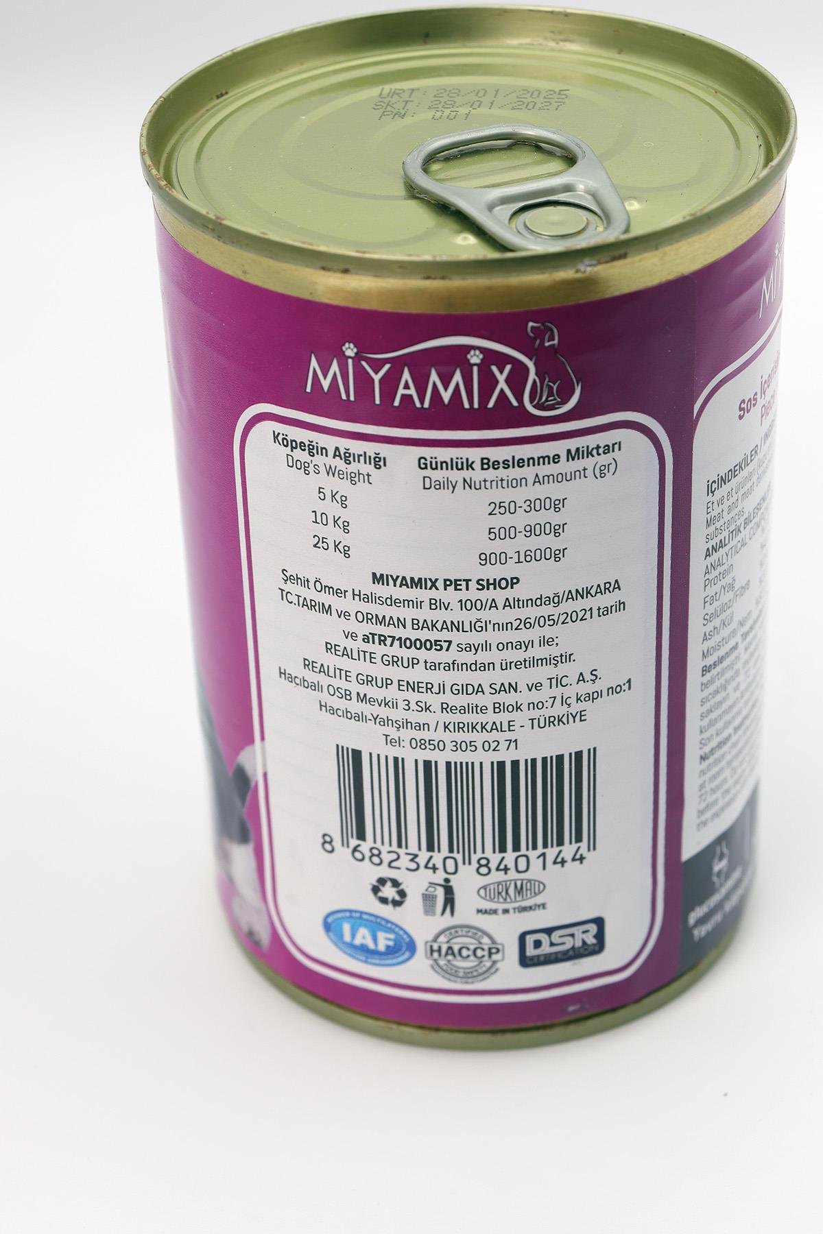 Miyamix Kuzu Etli Yavru Köpek Yaş Mama 415gr