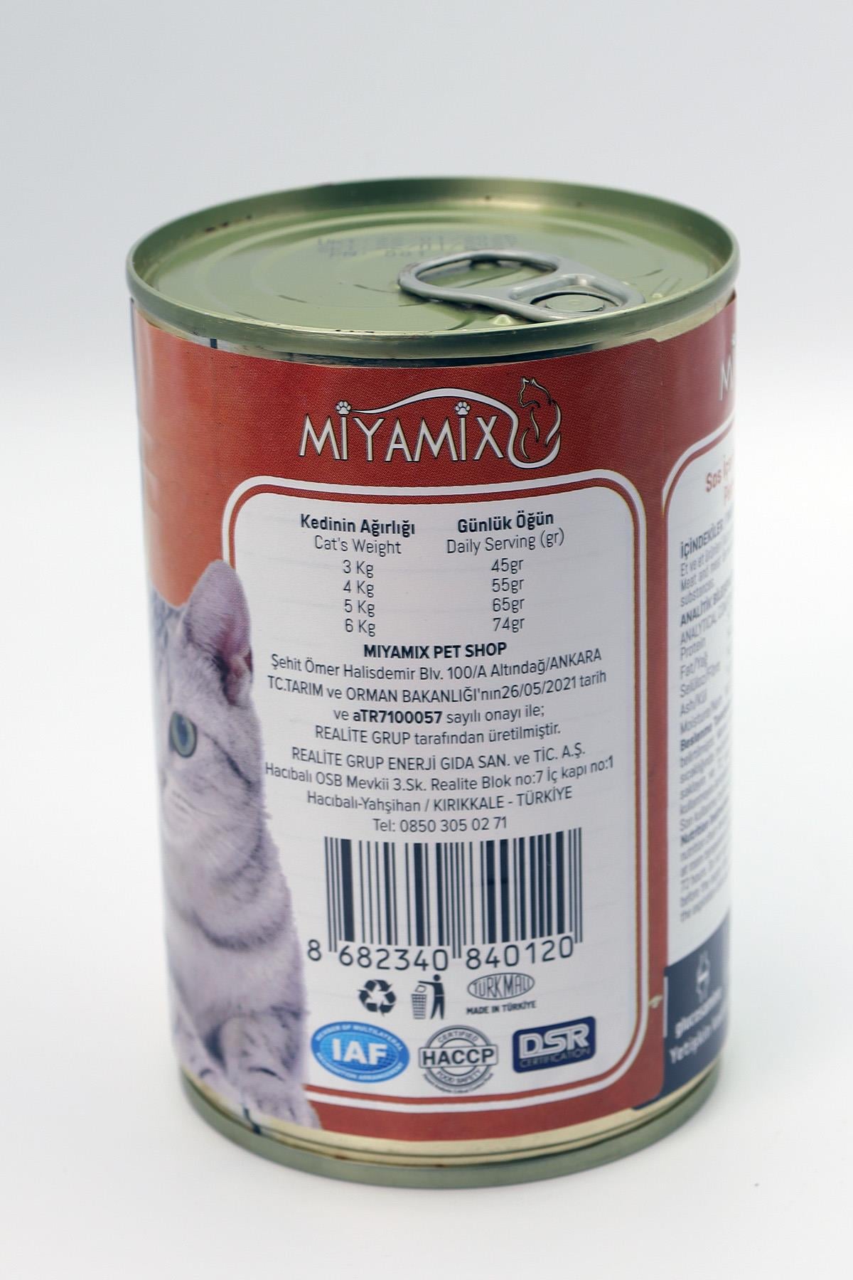 Miyamix Kuzu Etli Yetişkin Kedi Yaş Mama 415gr 5 Adet