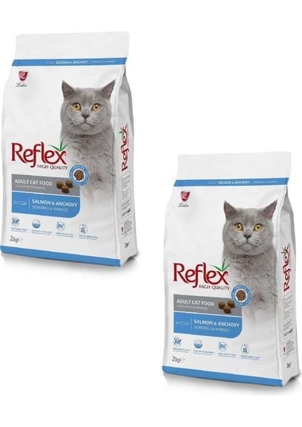 Reflex Salmon Anchovy Somonlu ve Hamsili Yetişkin Kedi Maması 2 kg (2 Adet)
