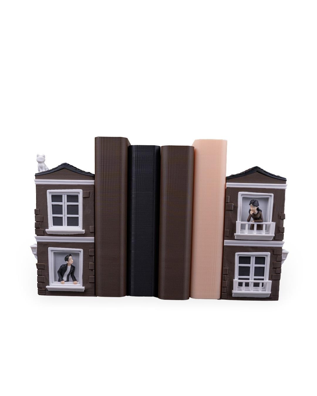 Romantik Pencere Sahnesi Kitap Arası Dekoratif Kitap Tutucu