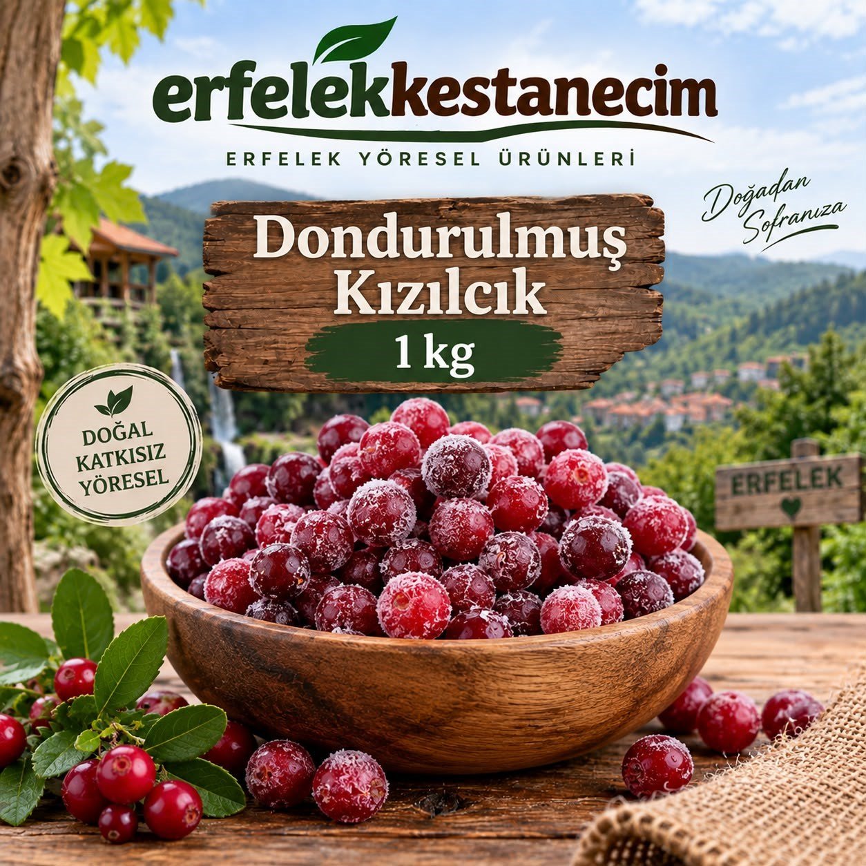 Dondurulmuş Kızılcık 1 KG