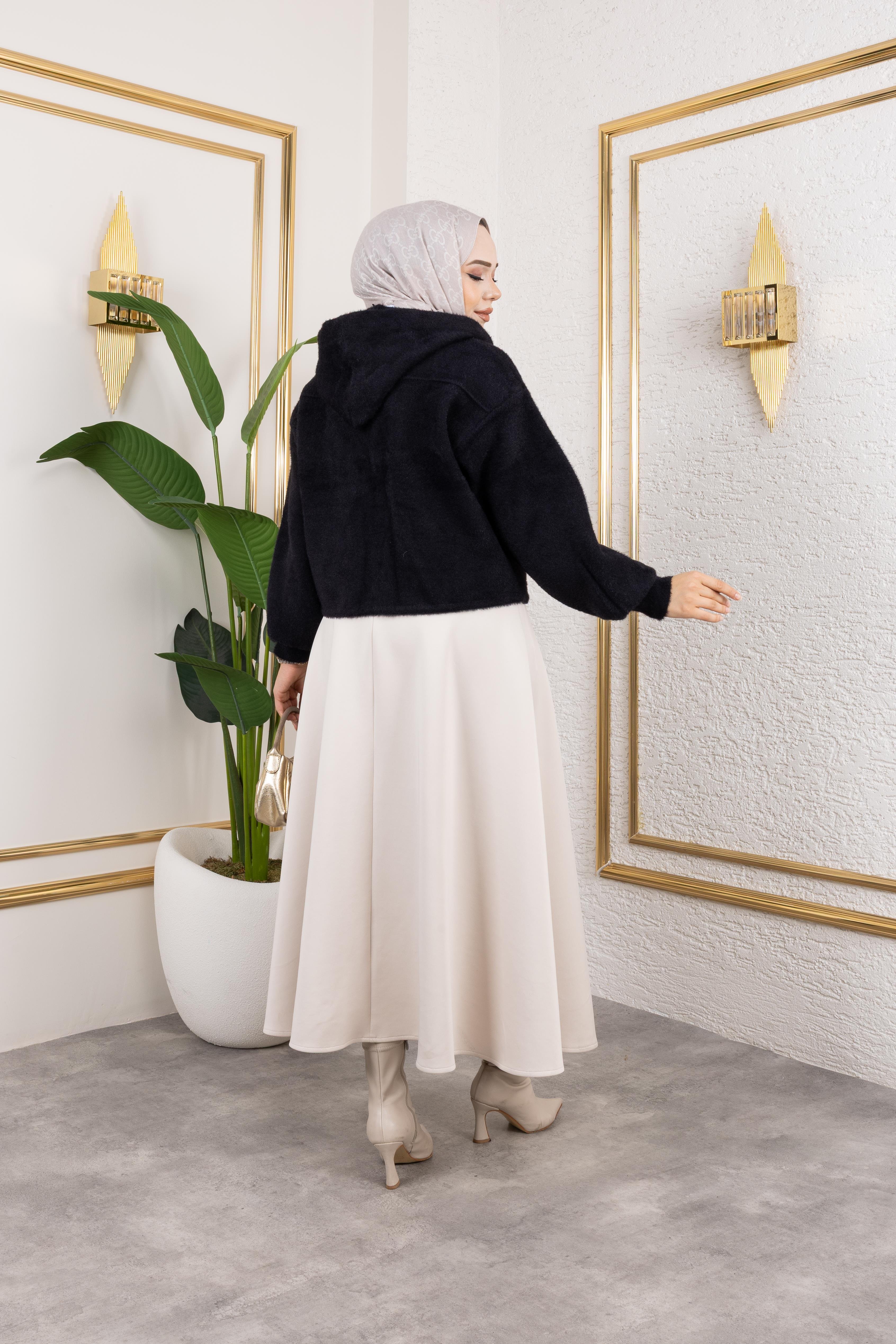 Angora Siyah Ceket