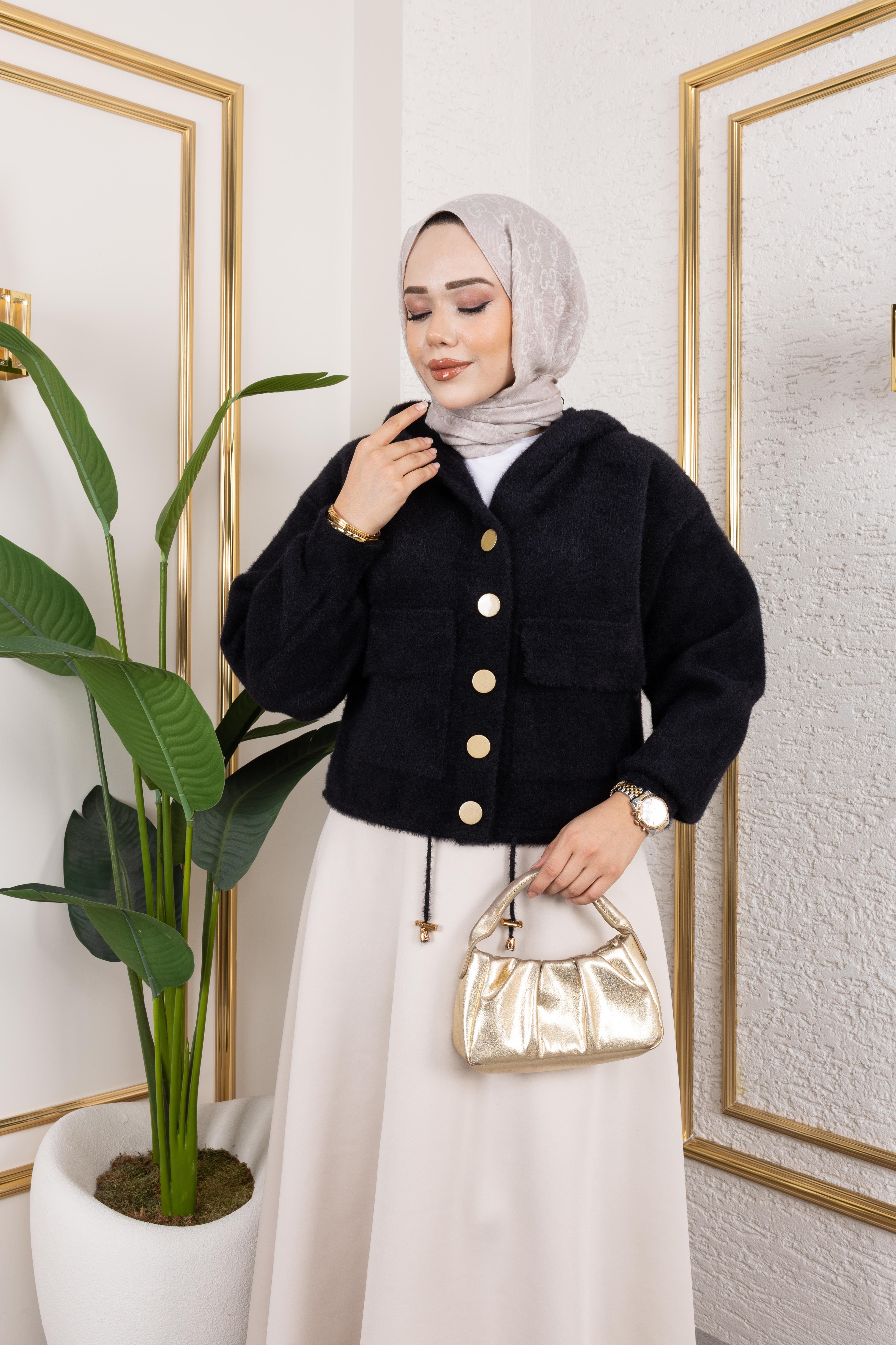 Angora Siyah Ceket