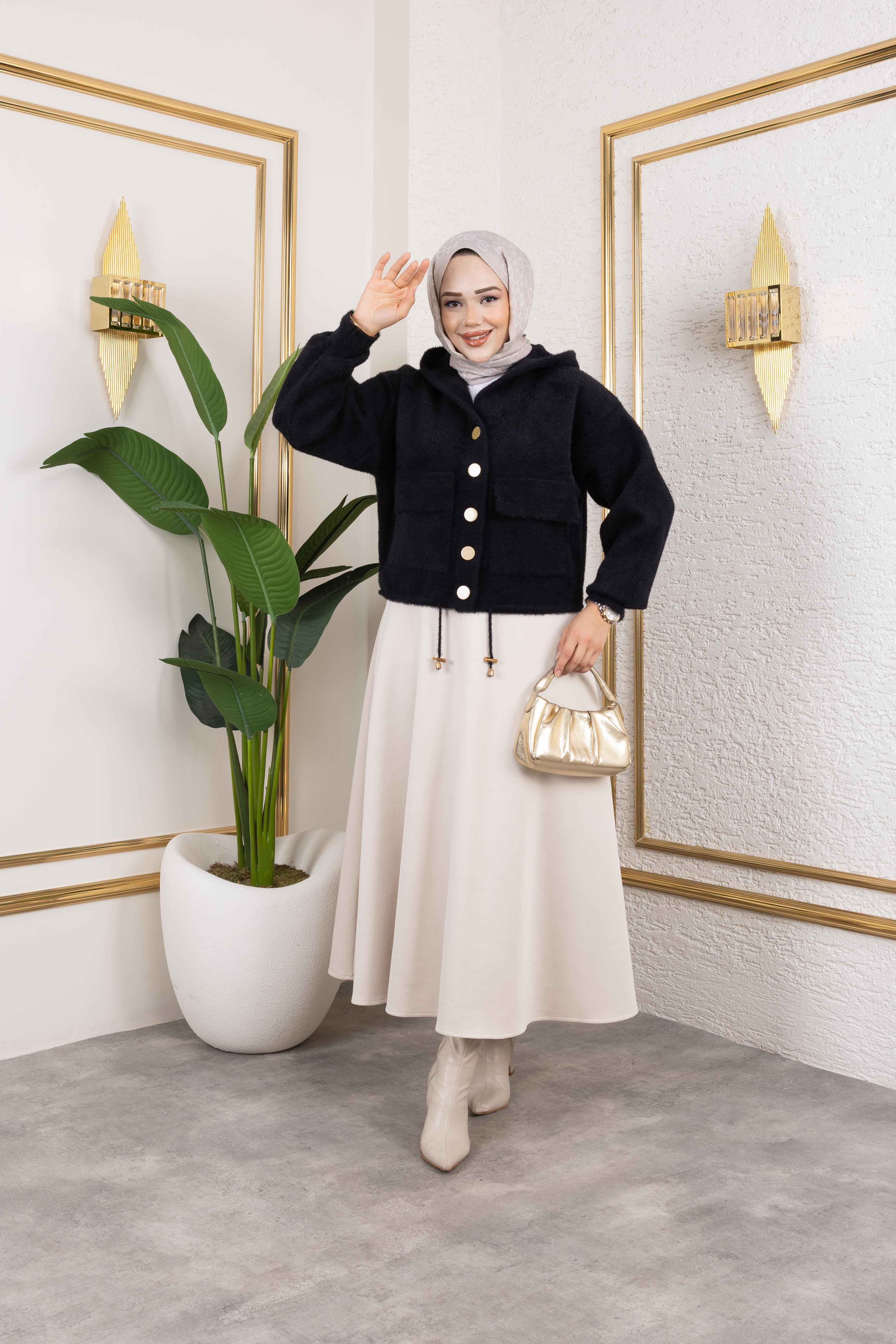 Angora Siyah Ceket
