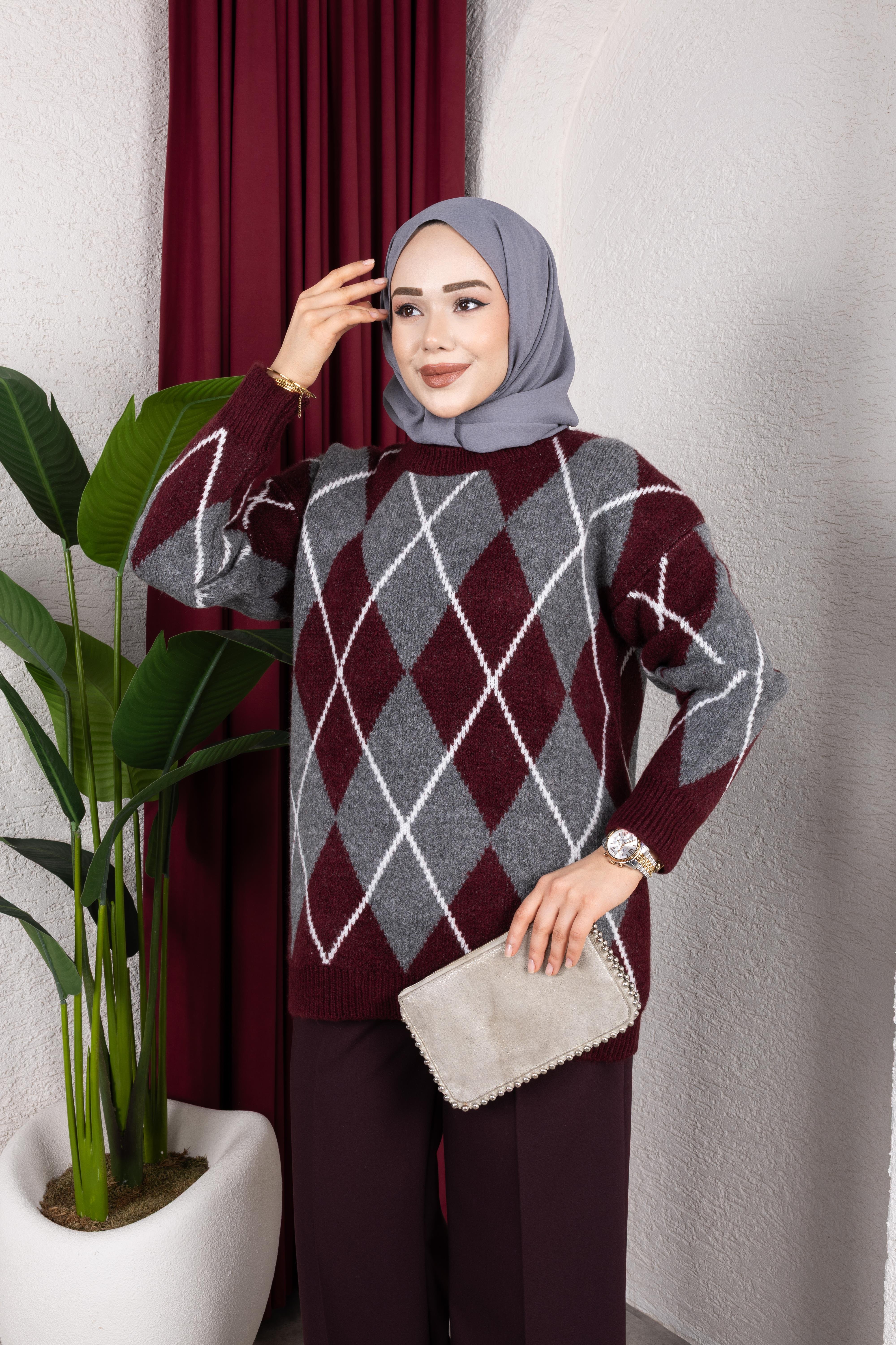 Baklava Desen Kazak | Bordo