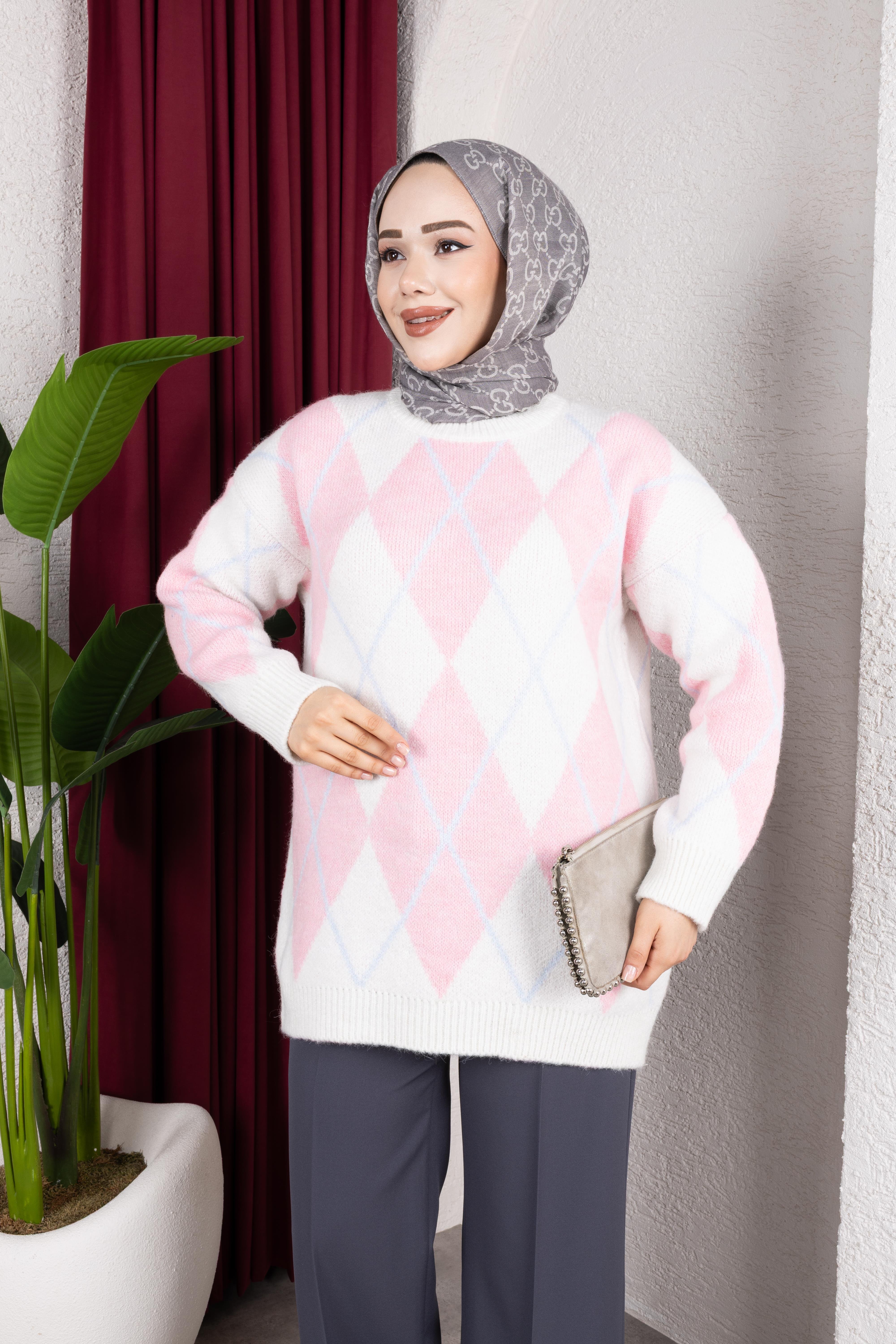 Baklava Desen Kazak | Pembe