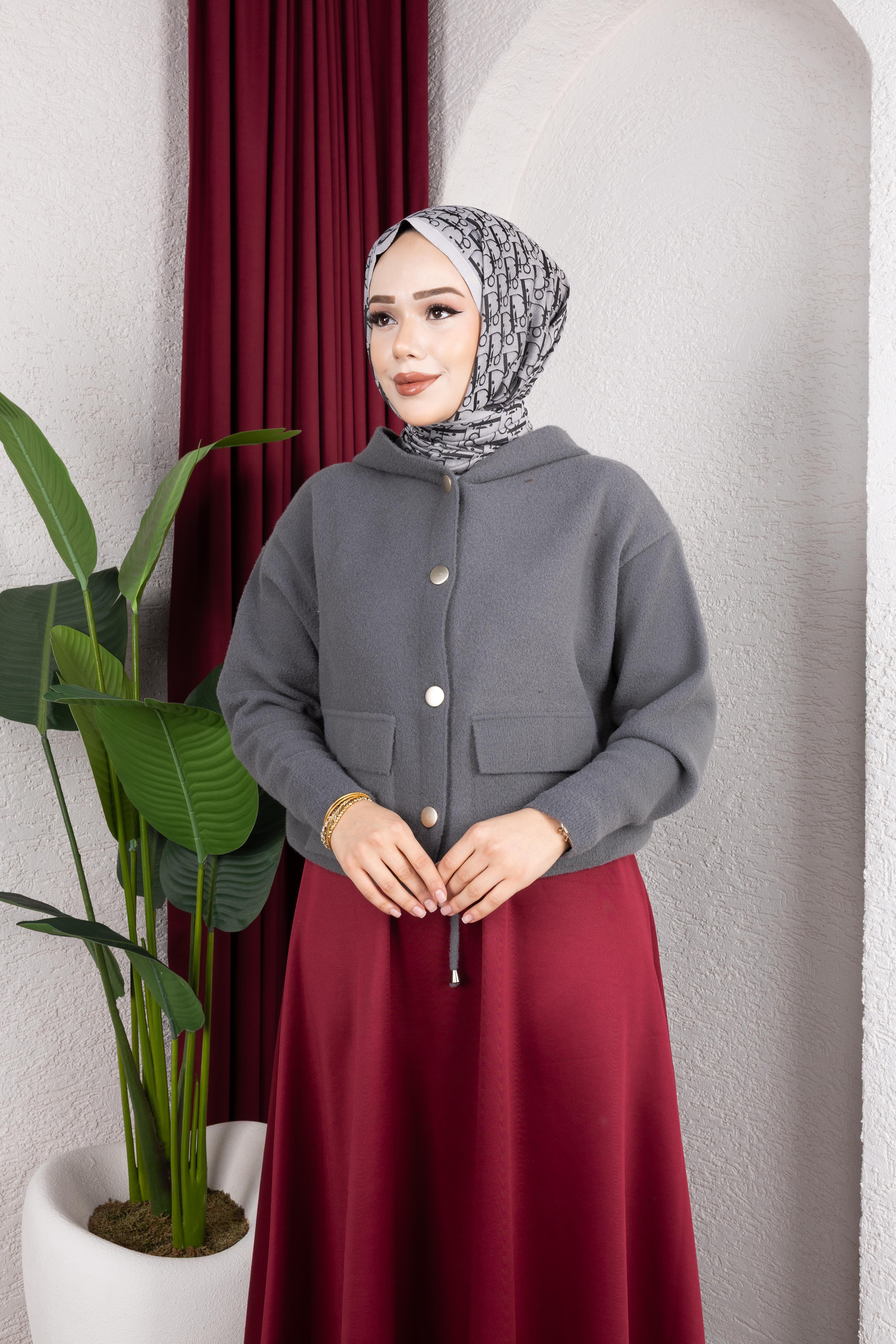 Düğmeli Hırka | Gri